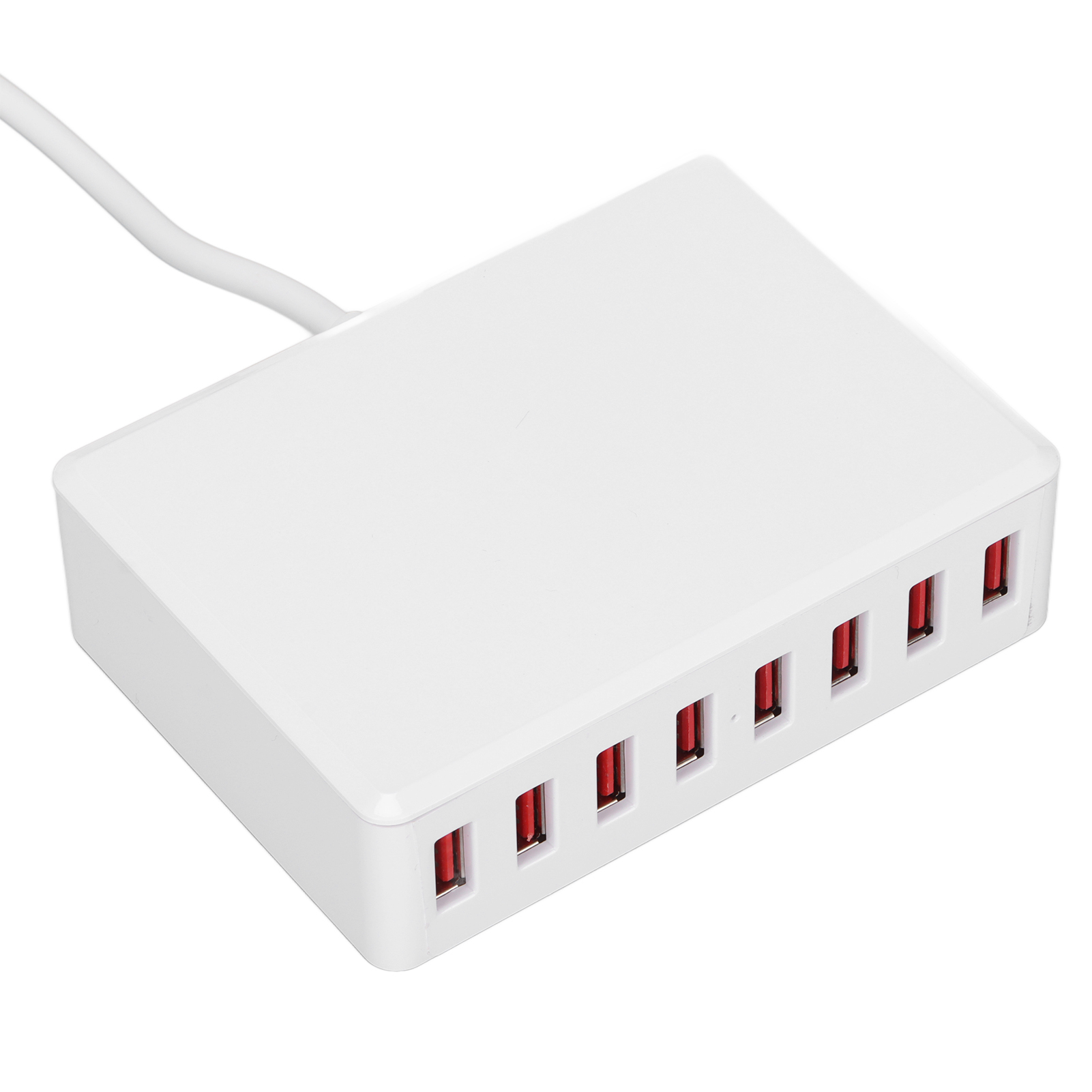Tragbares 2,4-a-50-w-usb-ladegerät Mit 8 Anschlüssen, Intelligente Desktop-ladestation Für Smartphones Und Tablets