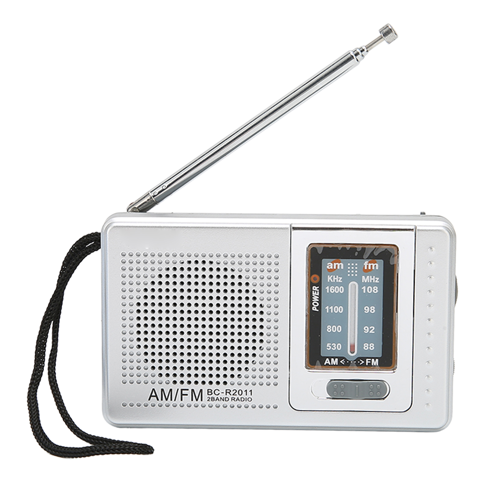 Tragbares Am/fm-radio Im Taschenformat, Batteriebetrieben, Mit Eingebautem Lautsprecher, Silbergrau, Ideal Für Reisen Im Freien. Batteriebetrieben.