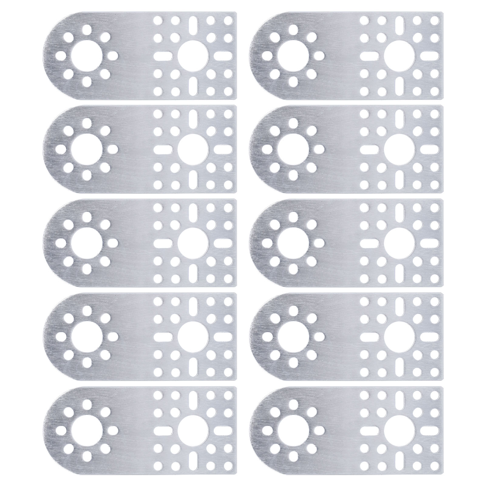 10 Stück Trägerplatten Aus Aluminiumlegierung Der Serie 3108, Halbkreisförmig, Flach, Mit Standardbohrung 3108-0001-0002