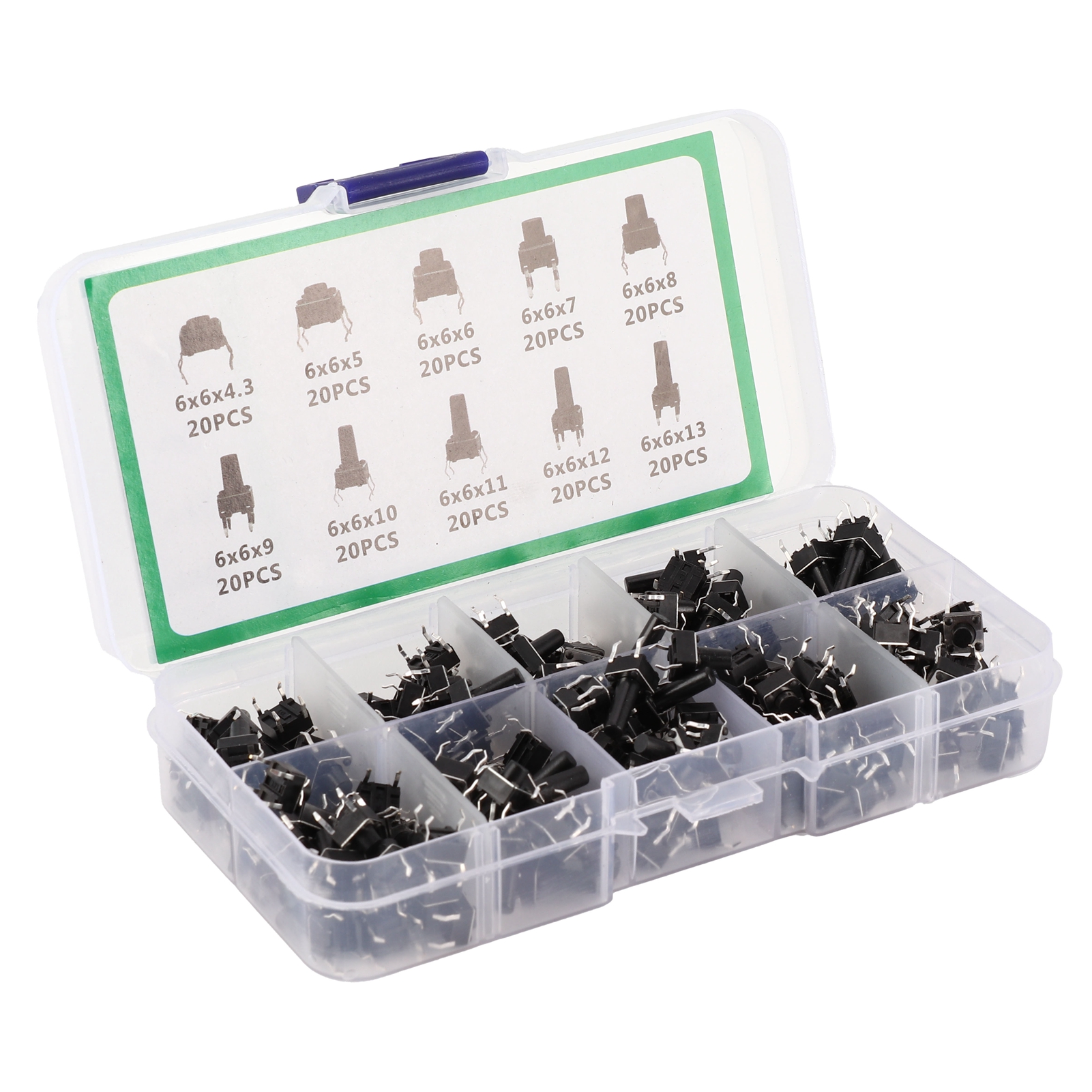 Packung Mit 200 Mini-touch-drucktastenschaltern Für Fernseher, Audiogeräte, Computer Und Elektronische Produkte