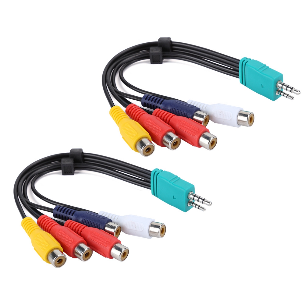 2er-pack Komponentenkabel Für Samsung Lcd-fernseher (3,5+2,5 Mm Auf 5 Rca Doppelseitiges Video-av-kabel)