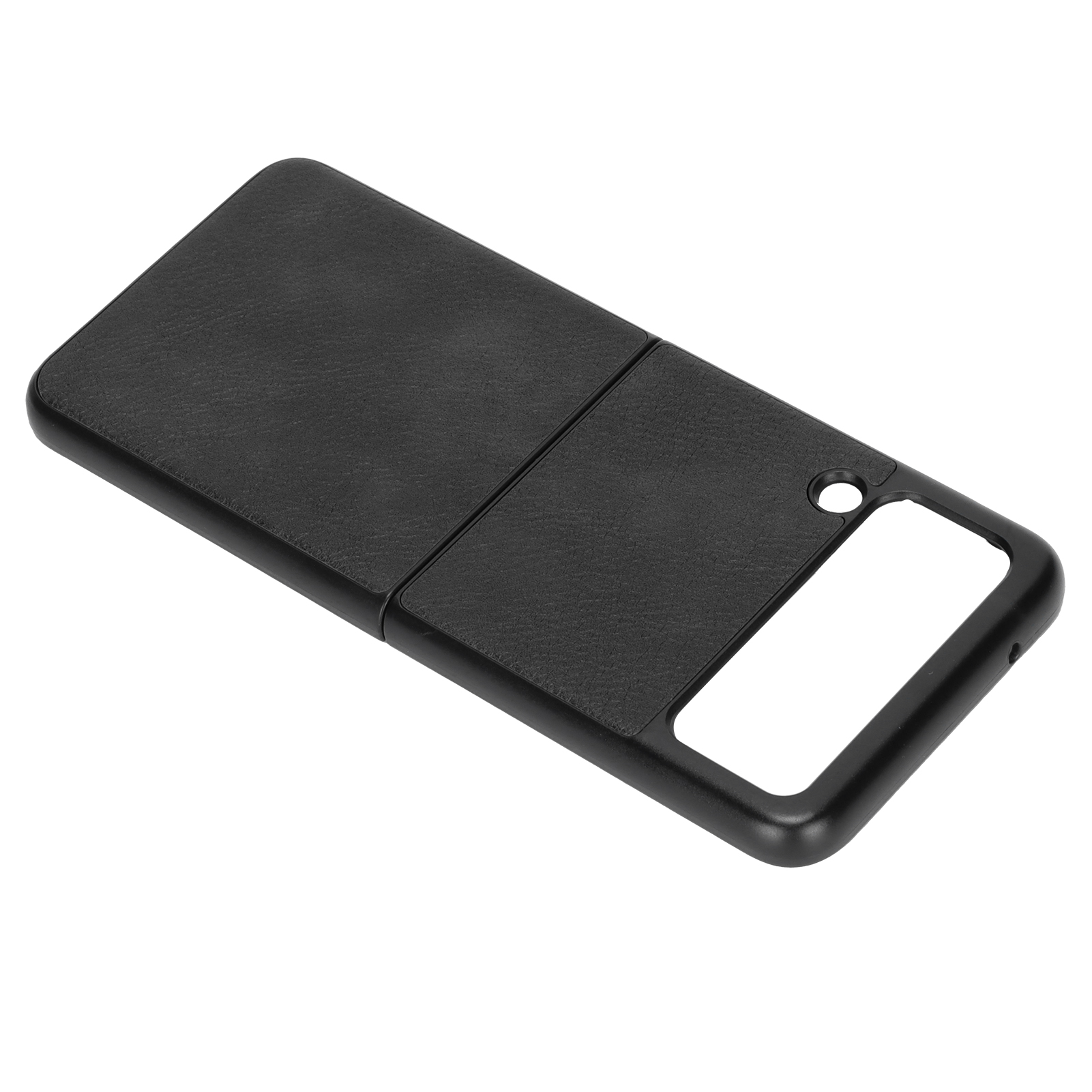 Handyhülle Aus Leder Mit Litschi-muster, Vollständiger Stoßschutz Für Samsung Galaxy Z Flip 3 (schwarz)