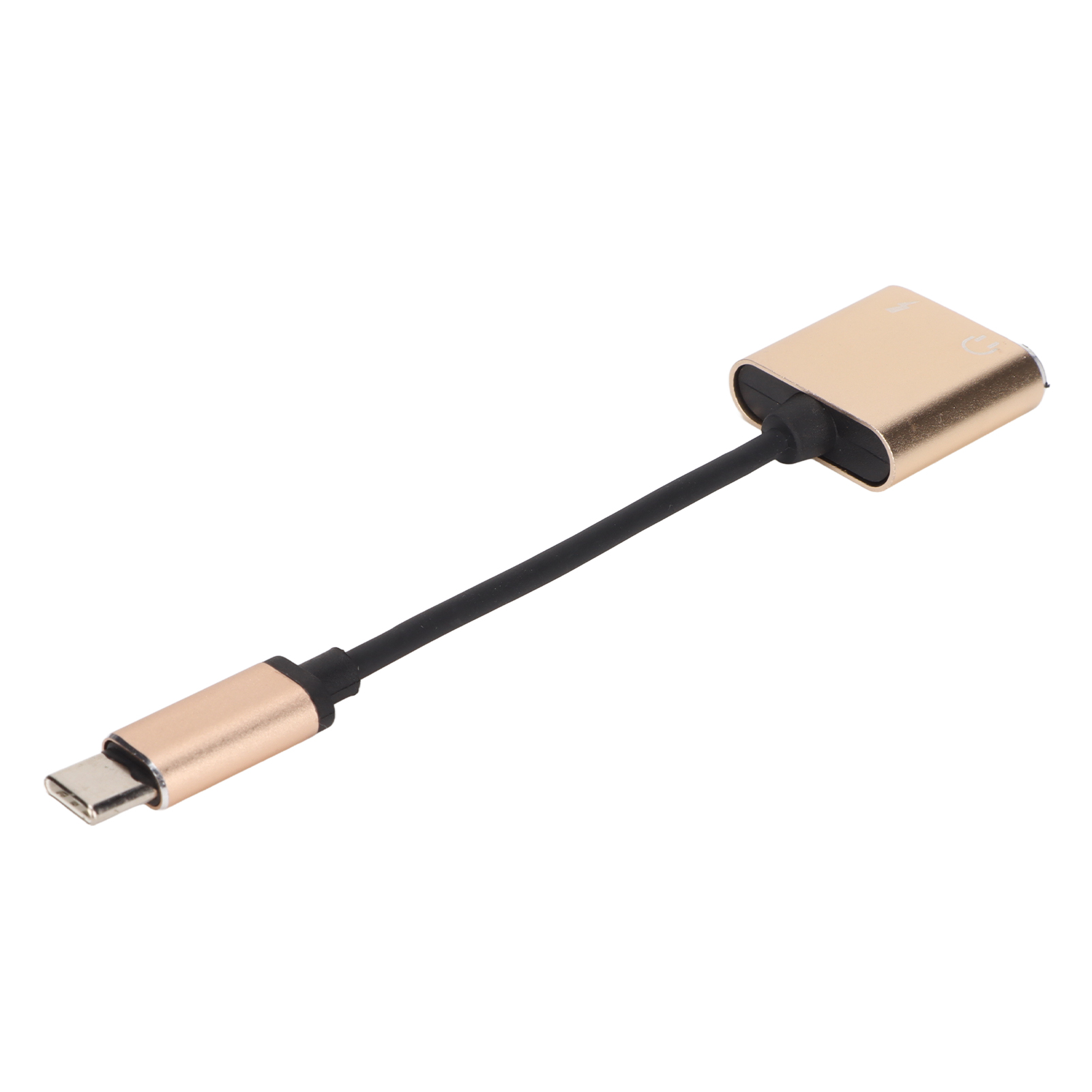 2-in-1 Usb-c-auf-3,5-mm-klinken-ladeadapter Für Kopfhörer, Mini-kopfhörerkonverter, Goldfarben