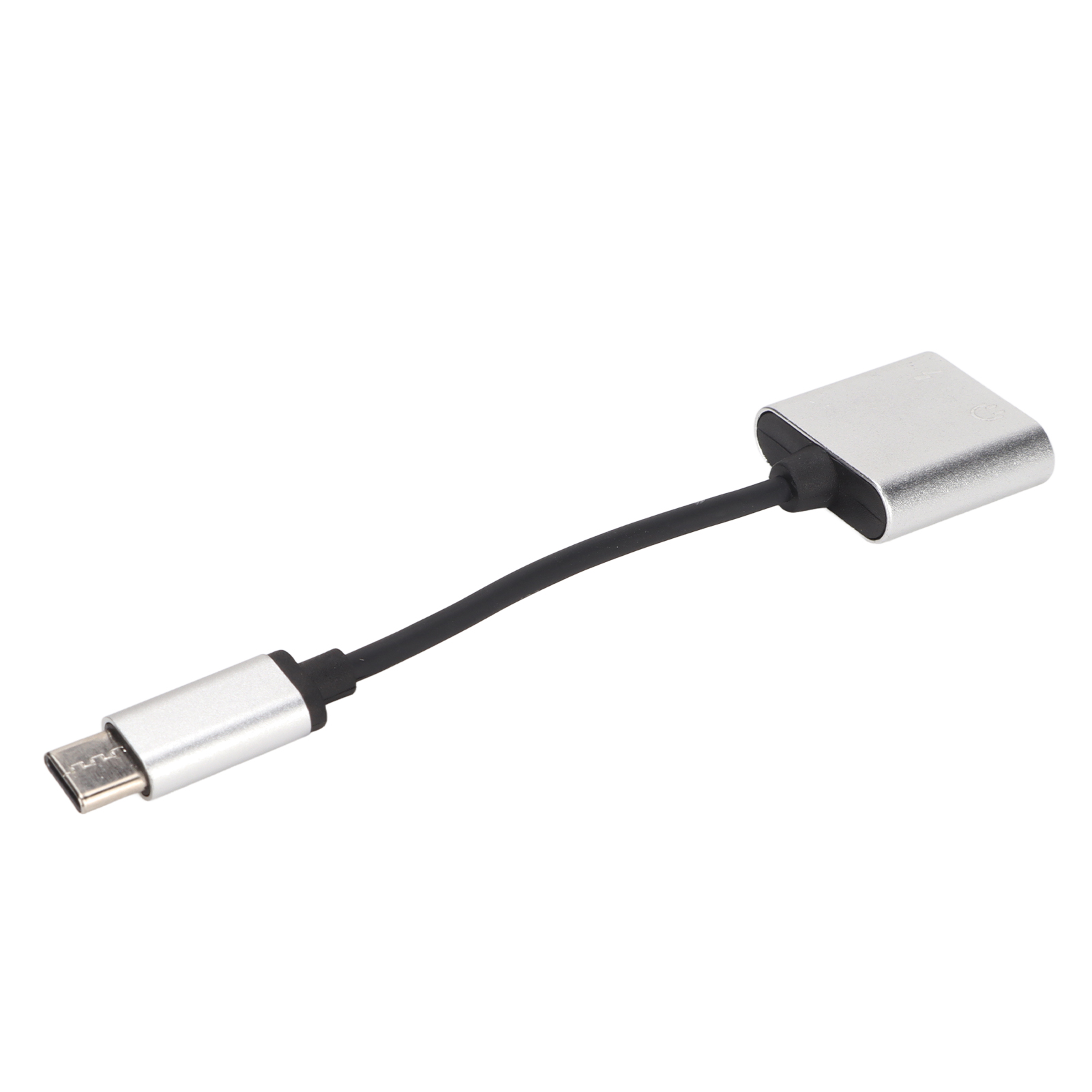 2-in-1 Usb-c-auf-3,5-mm-ladeanschluss-kopfhöreradapter, Mini-tragbarer Kopfhörerkonverter (silber)