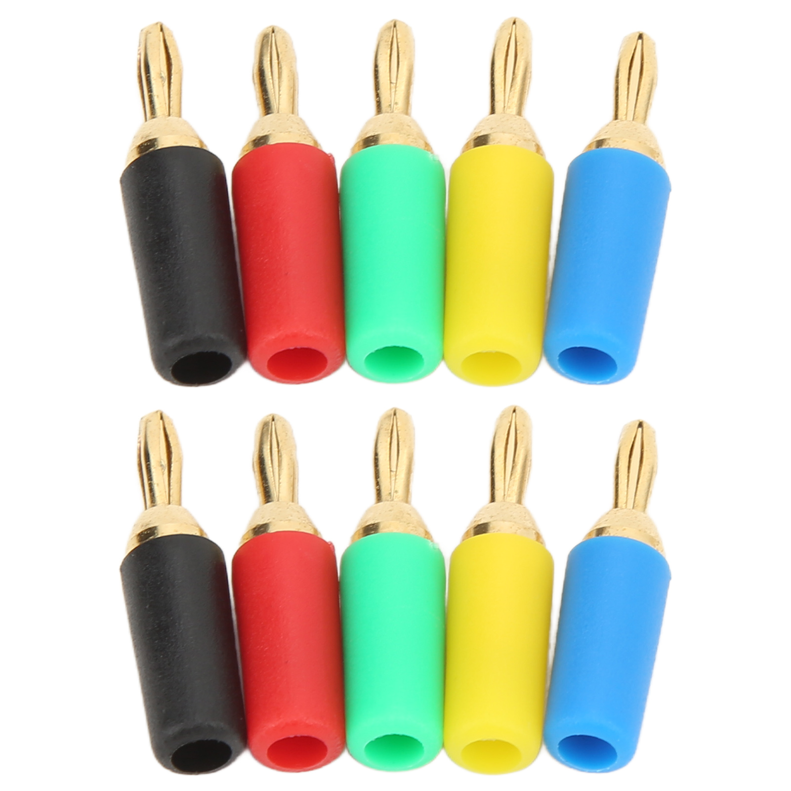 Packung Mit 2 X 2,5 Mm (0,1 Zoll) 4-poligen Bananensteckern, 5 Farben, Schraub- Und Lötbefestigung, Vergoldeter Messing-steckverbinder