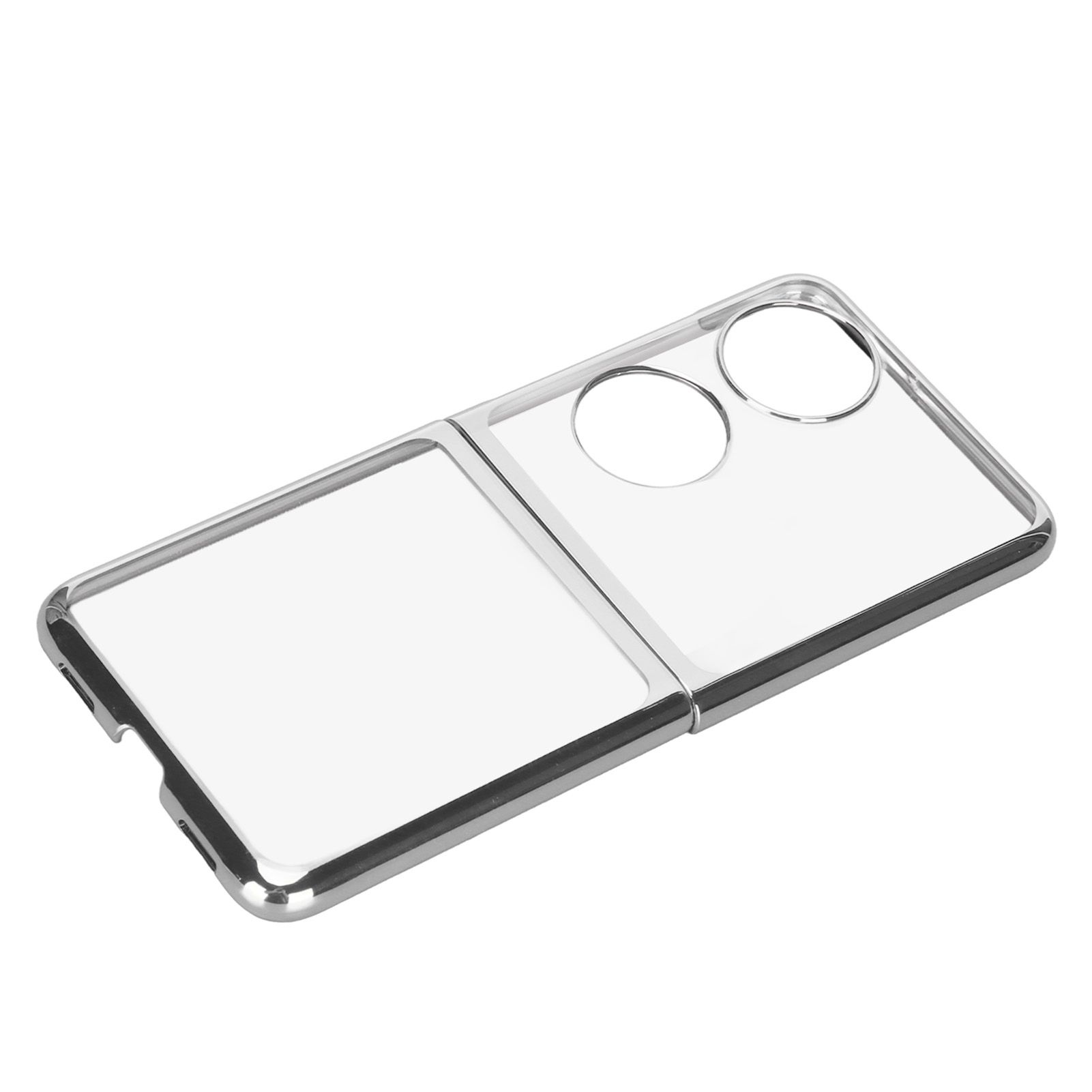 Faltbare Schutzhülle Für Das Huawei P50 Pocket Mobiltelefon, Silberfarben, Aus Galvanisiertem Polycarbonat.