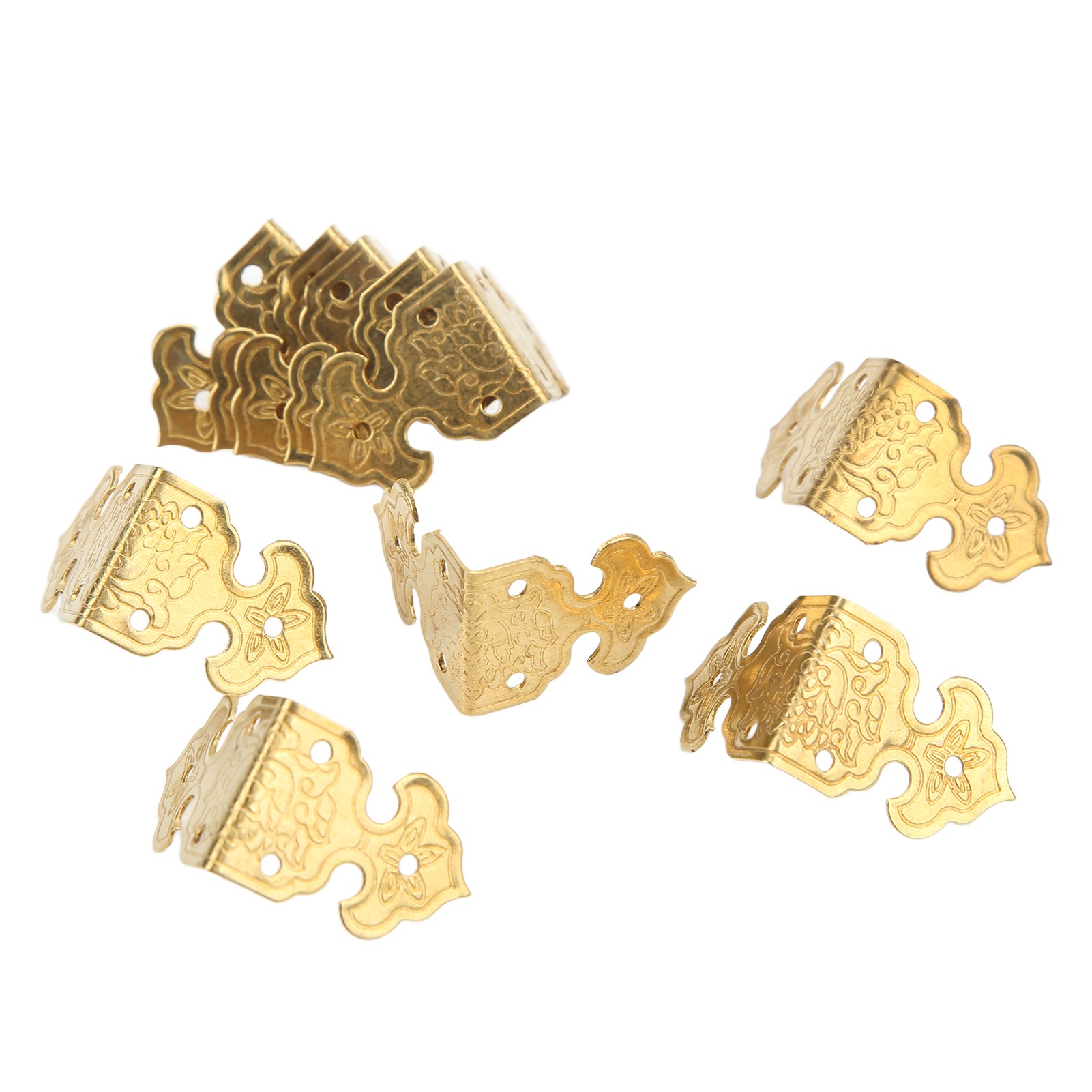 Set Mit 10 Eckenschützern Aus Metall Im Retro-stil, Aus Robustem, Hochhartem Messing, Ideal Zum Schutz Der Ecken Von Möbeln, Kisten Und Anderen Gegenständen.