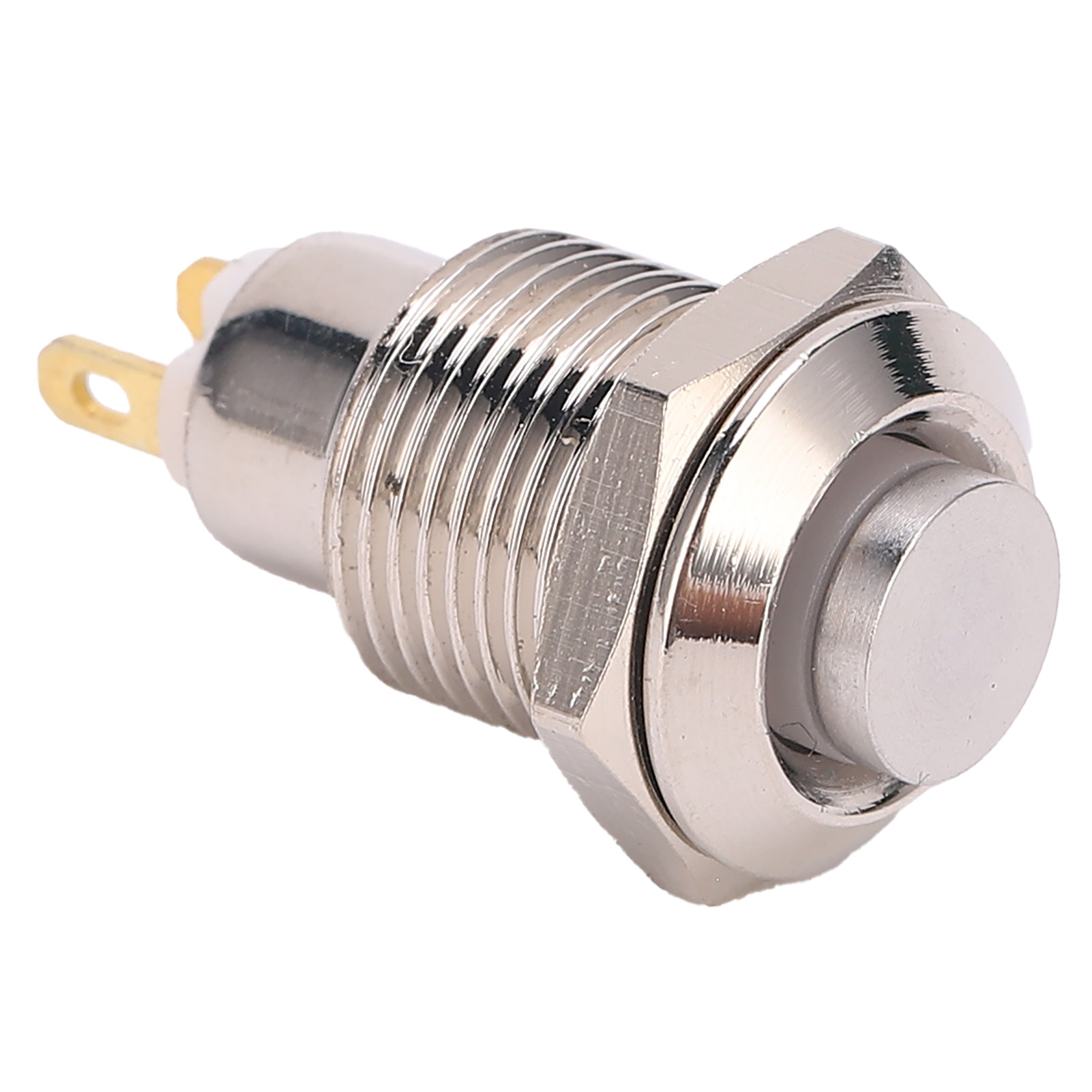 Momentaner Drucktaster, Sanftanlauf-ein-/ausschalter, Wasserdicht, Hoher Runder Metallkopf, 10 Mm, 3 V