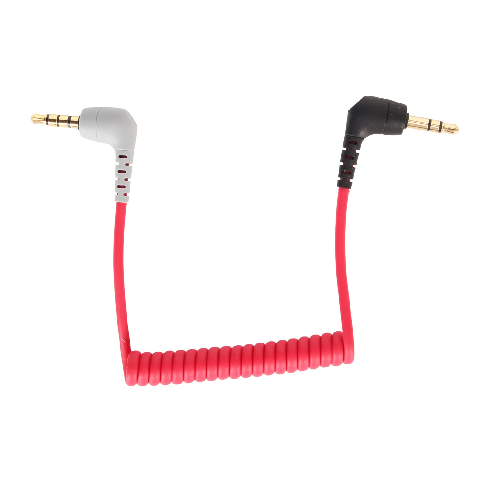 3,5-mm-trrs-spiralkabel (stecker Auf Stecker) Mit Rechtwinkligem Anschluss Für Das Rode Sc7-mikrofon, Kompatibel Mit Smartphones Und Tablets.