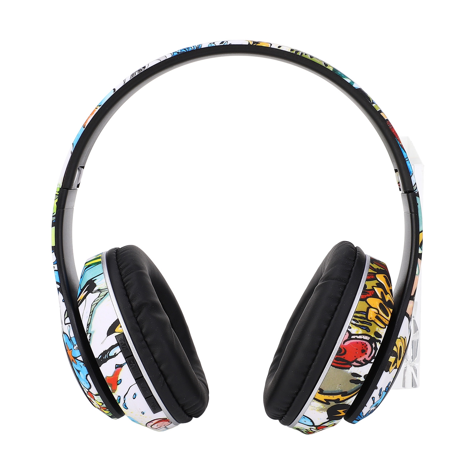 Multifunktionale Kabellose Bluetooth-kopfhörer Mit Geräuschunterdrückung, Tiefen Bässen Und Innovativem Graffiti-design.