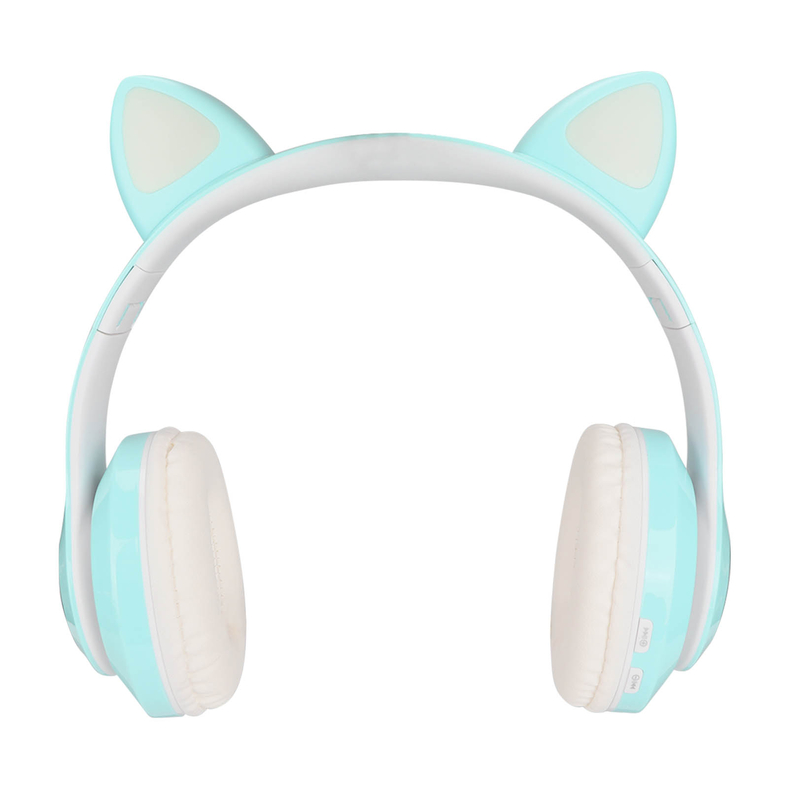 Lxb39c Kinder-bluetooth-5.0-faltkopfhörer Mit Leuchtenden Katzenohren (türkis)