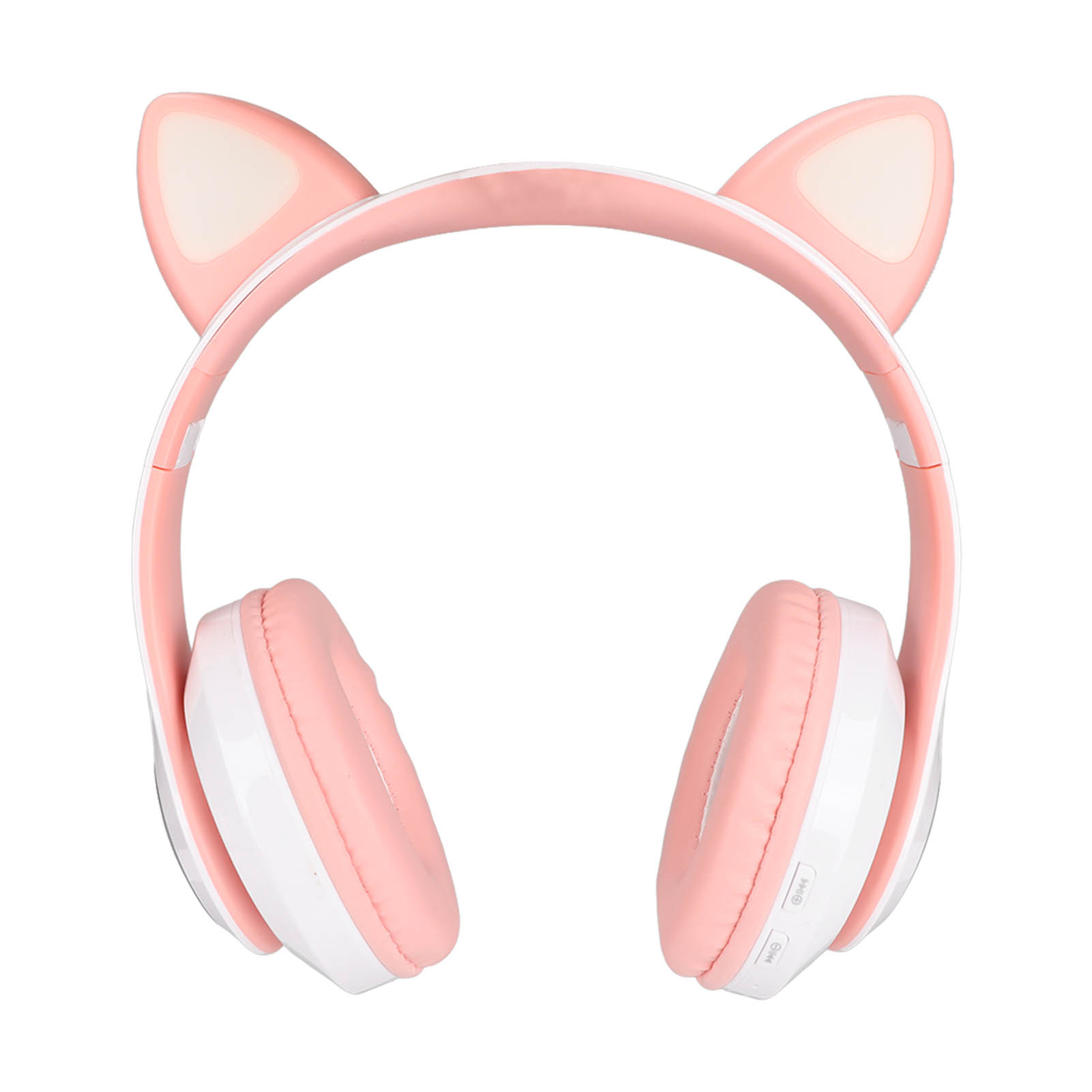 Lxb39c Kinder-bluetooth-5.0-faltkopfhörer Mit Leuchtenden Katzenohren (rosa Und Weiß)