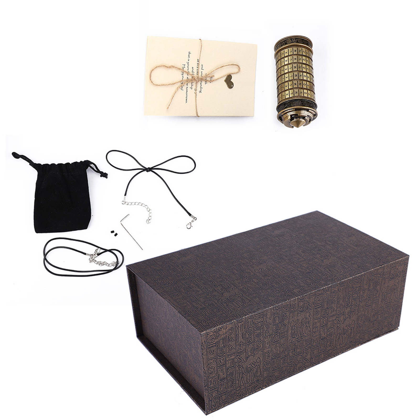 Da Vinci Buchstabenkombinations-vorhängeschloss-ringhalter, Romantisches Geschenk Mit Ring