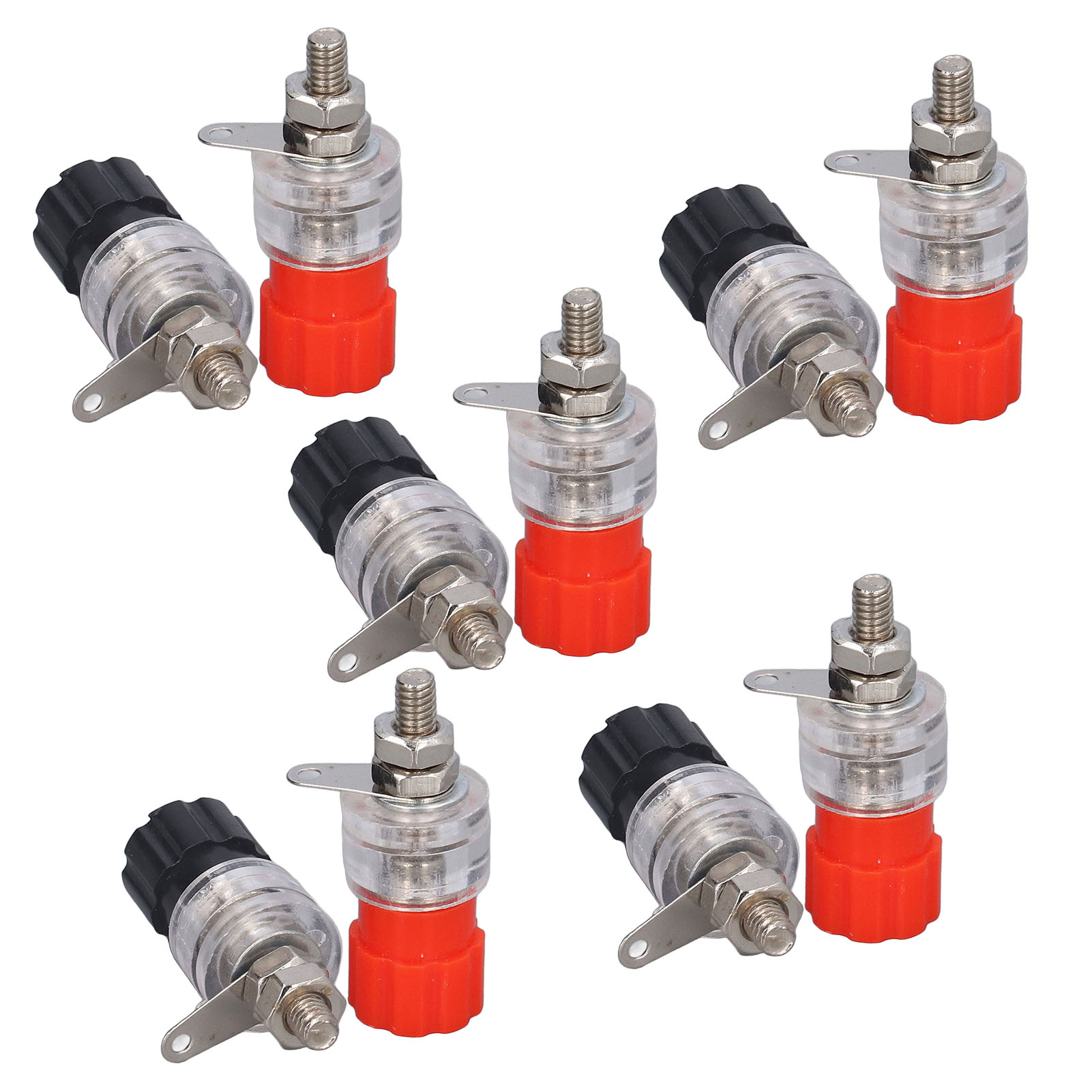 Satz Mit 5 Anschlussklemmen, Transparenter Stecker Aus Silberlegierung, Schraubschaft 50013