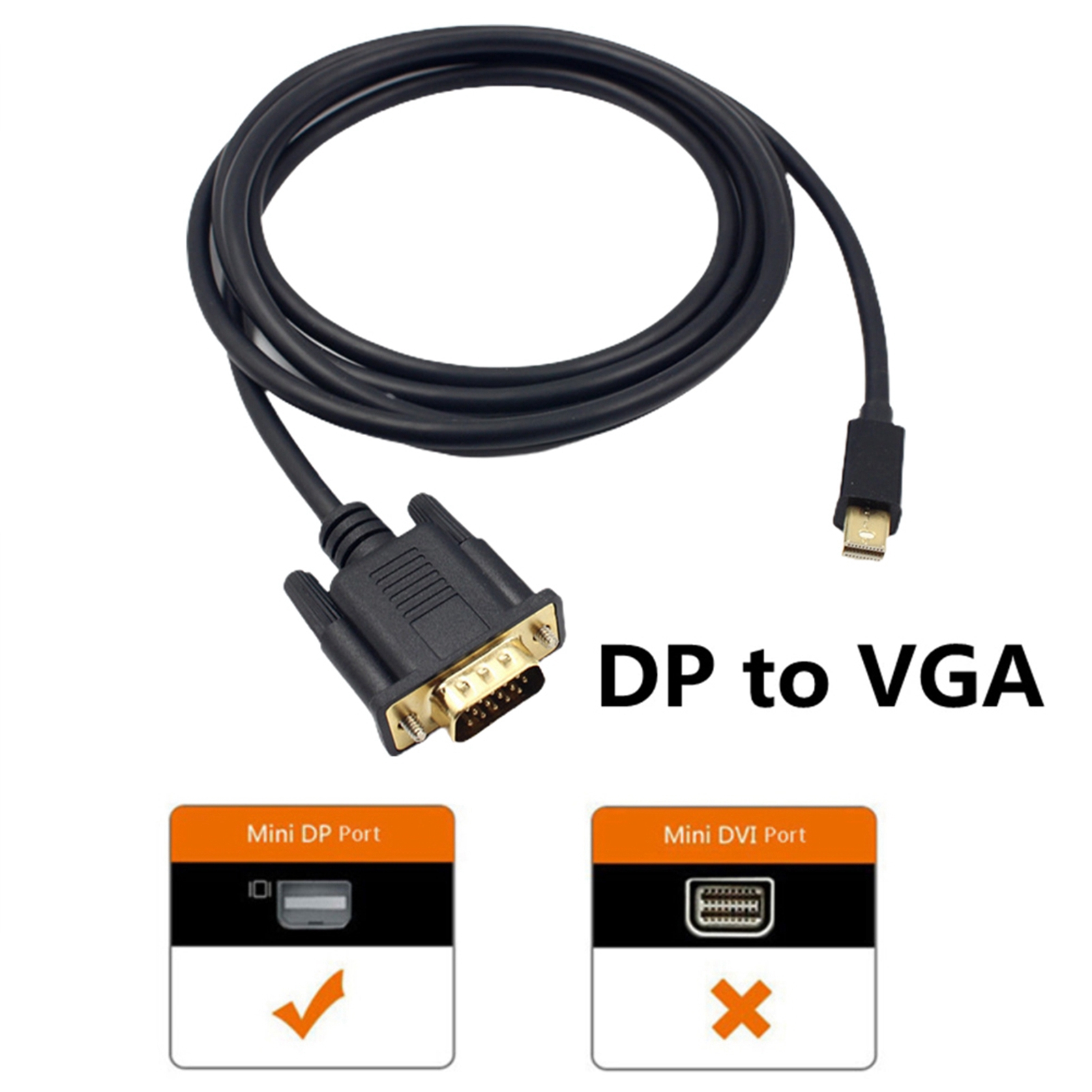 1,8 M Mini Displayport Auf Vga-adapter, Kompatibel Mit 1080p Hdtv-displays, Macbook Air Und Pro.