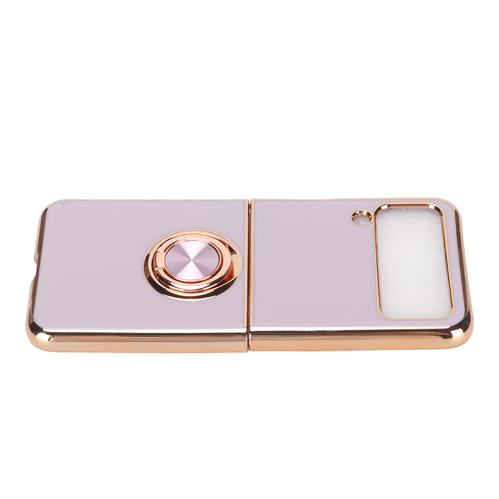 Magnetische Schutzhülle Für Das Z Flip 3 Smartphone, Mit 360° Drehbarem Ständer Und Handschlaufe, Hellviolett.