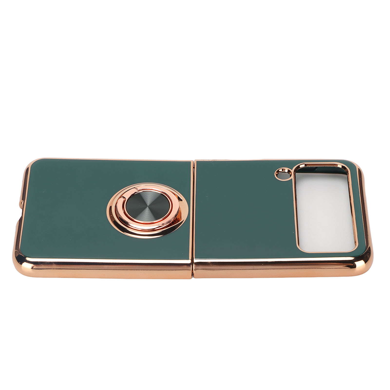 Magnetische Schutzhülle Für Das Z Flip 3 Smartphone, Mit 360° Drehbarem Ständer Und Fingerschlaufe, Mitternachtsgrün.