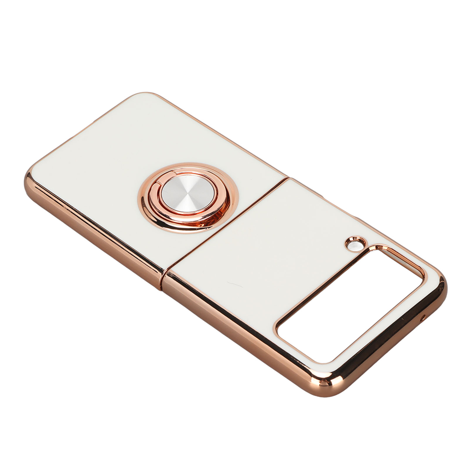 Magnetische Schutzhülle Für Das Z Flip 3 Smartphone (weiß), Mit 360° Drehbarem Ständer Und Fingerschlaufe.