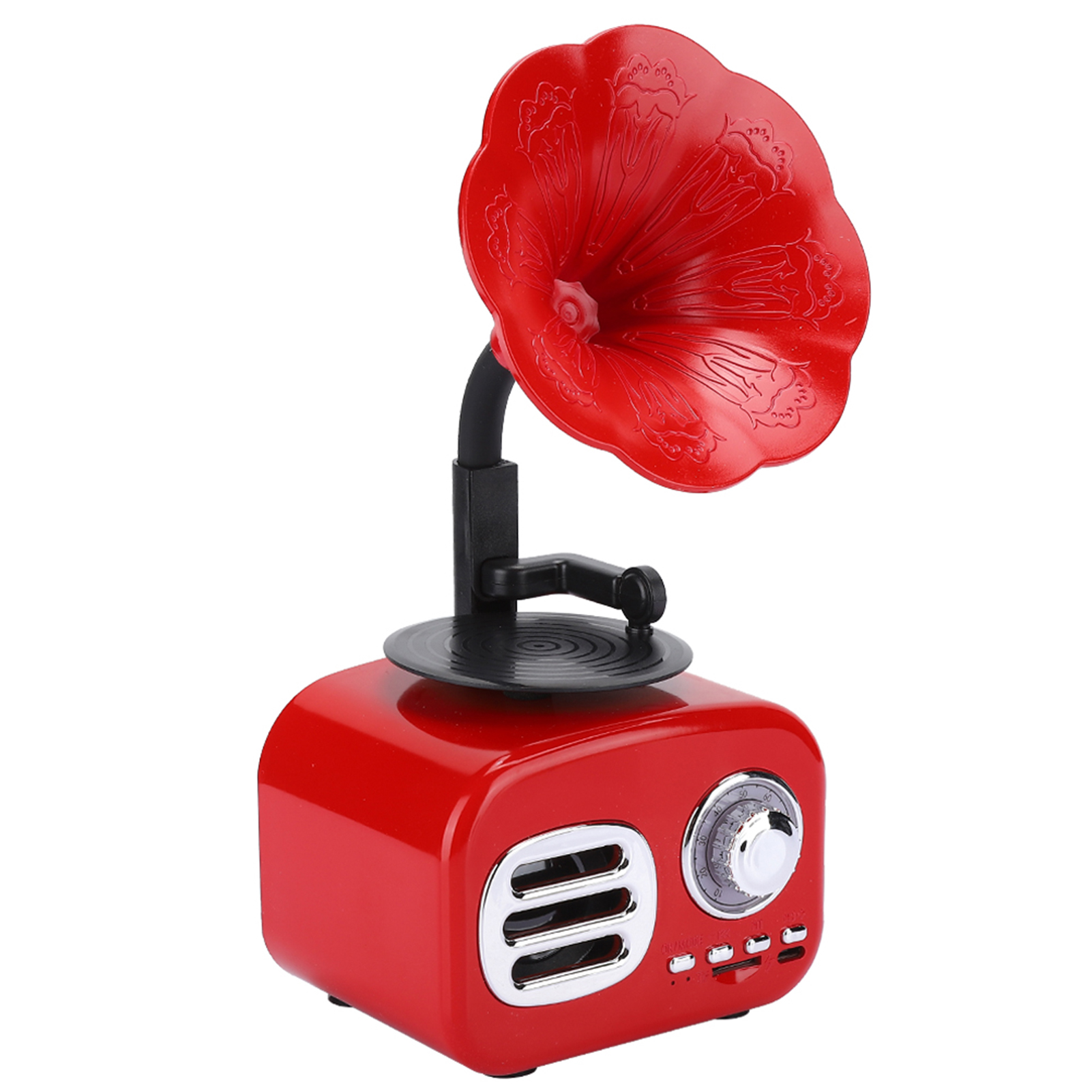 Mini-retro-smart- Und Tragbarer Bluetooth-lautsprecher, Musikplayer Für Desktop- Und Laptop-computer (rot)