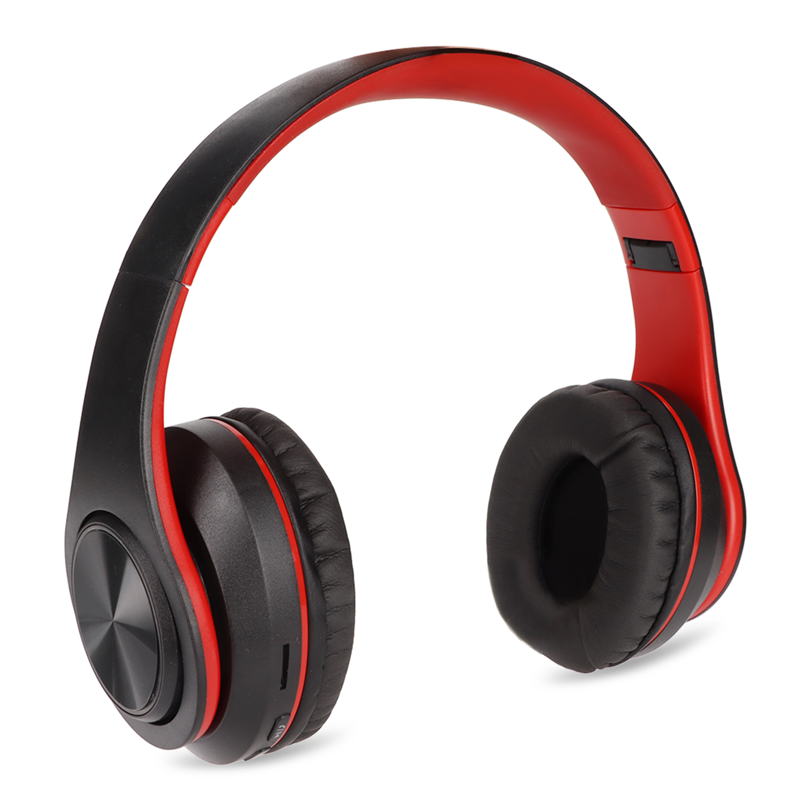 Kabelloser Stereo-kopfhörer Mit Geräuschunterdrückung, Faltbar, Bluetooth, Für Mobiltelefon, Pc, Reisen Und Gaming, Schwarz Und Rot.