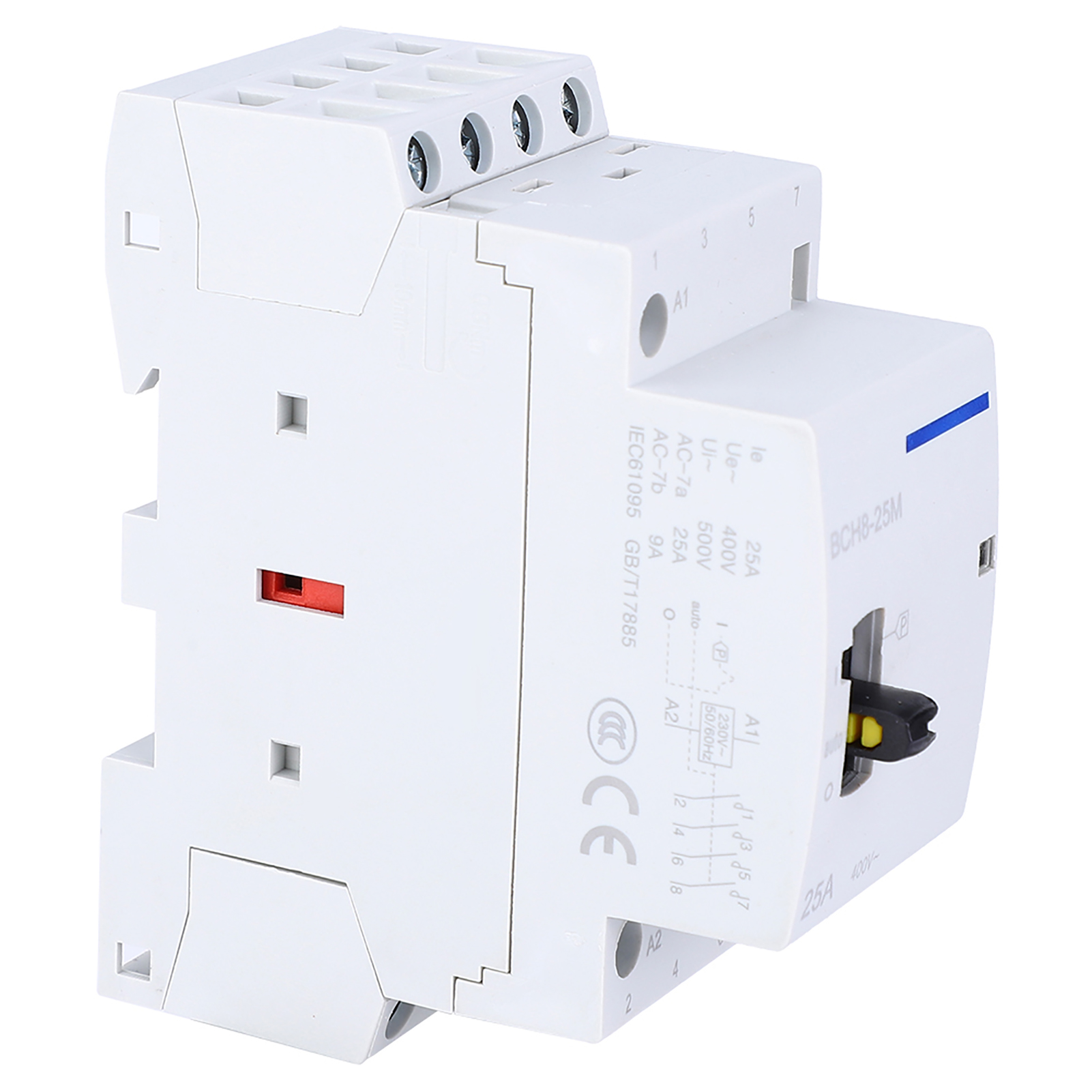 Bch8-25m 230v 4p 25a Ac Modularer Haushaltsschütz Mit Manuellem Steuerschalter (2no2nc)