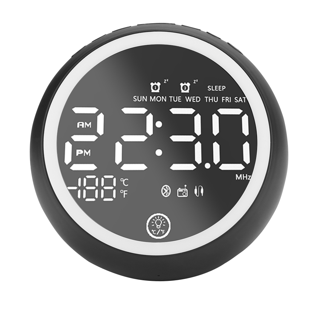 Multifunktionaler Lautsprecher Mit Zwei Usb-anschlüssen, Bluetooth 5.0, Freisprechfunktion Und Temperaturanzeige (110-240 V)