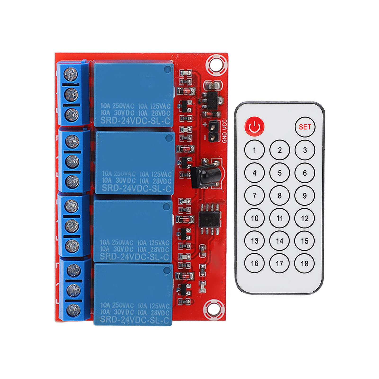4-kanal-empfängerrelaismodul, 4-kanal-infrarot-transceiver, 24-v-steuer- Und Schalteinheit