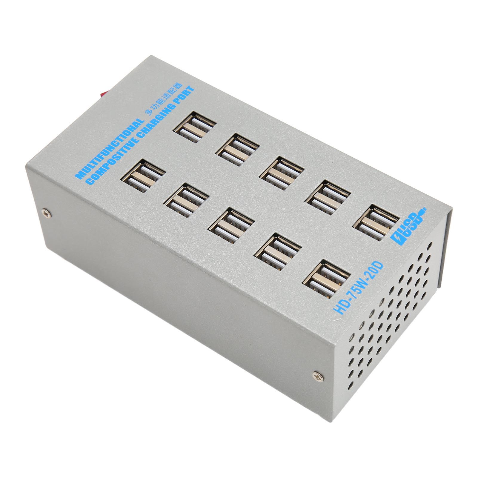 75w 20-port Usb-ladestation Mit Schaltungsschutz, 100-240v Usb-ladehub Für Handy, Tablet Und Kopfhörer (eu-stecker).