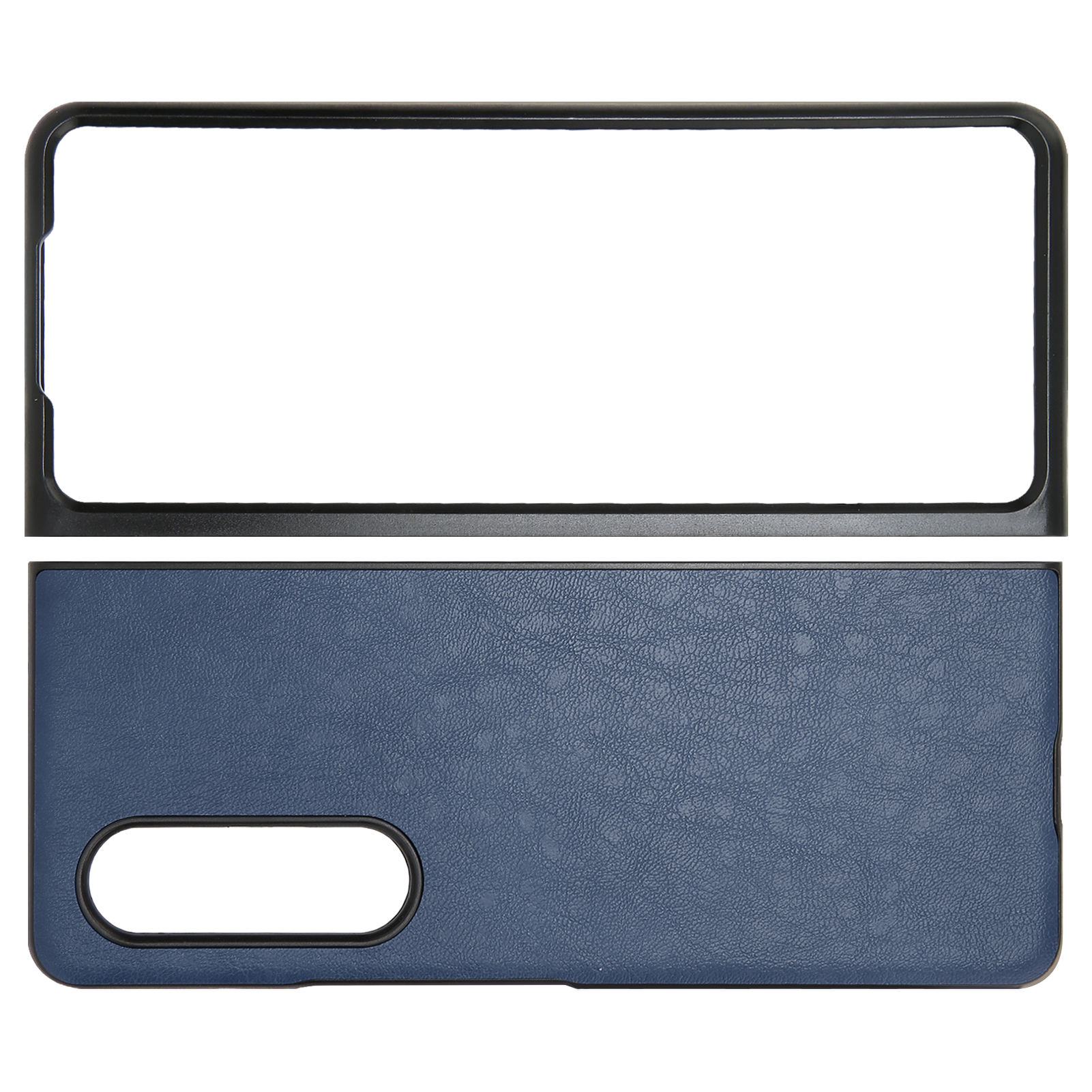 Professionelle Handyhülle Aus Pu-leder Für Galaxy Z Fold 3, Kratzfest, Mit Faltbarem Displayschutz, Blau
