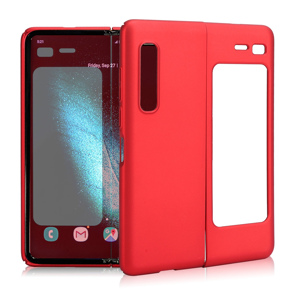 Luxuriöse, Faltbare Handyhülle Aus Hochwertigem, Robustem Kunststoff Mit Mattierter Oberfläche, Passend Für Samsung Galaxy, Cola-rot.