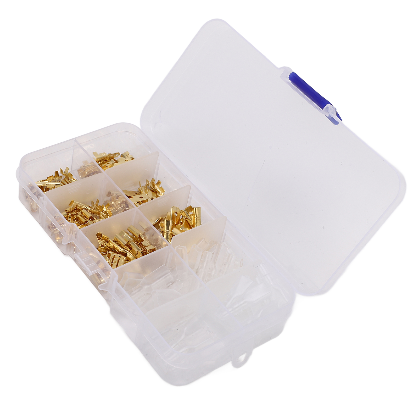 Set Mit 135 Vergoldeten, Kaltgepressten Crimp-steckern Und -buchsen, Durchmesser 2,8 Mm, 4,8 Mm Und 6,3 Mm.
