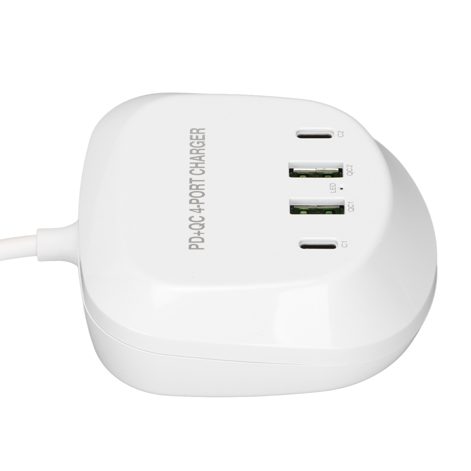 T3p+ 4-port-usb-ladestation Mit 2 Typ-c-anschlüssen Und 2 Qc3.0-anschlüssen Für Mobiltelefone Und Tablets, 100-240 V (eu-stecker)