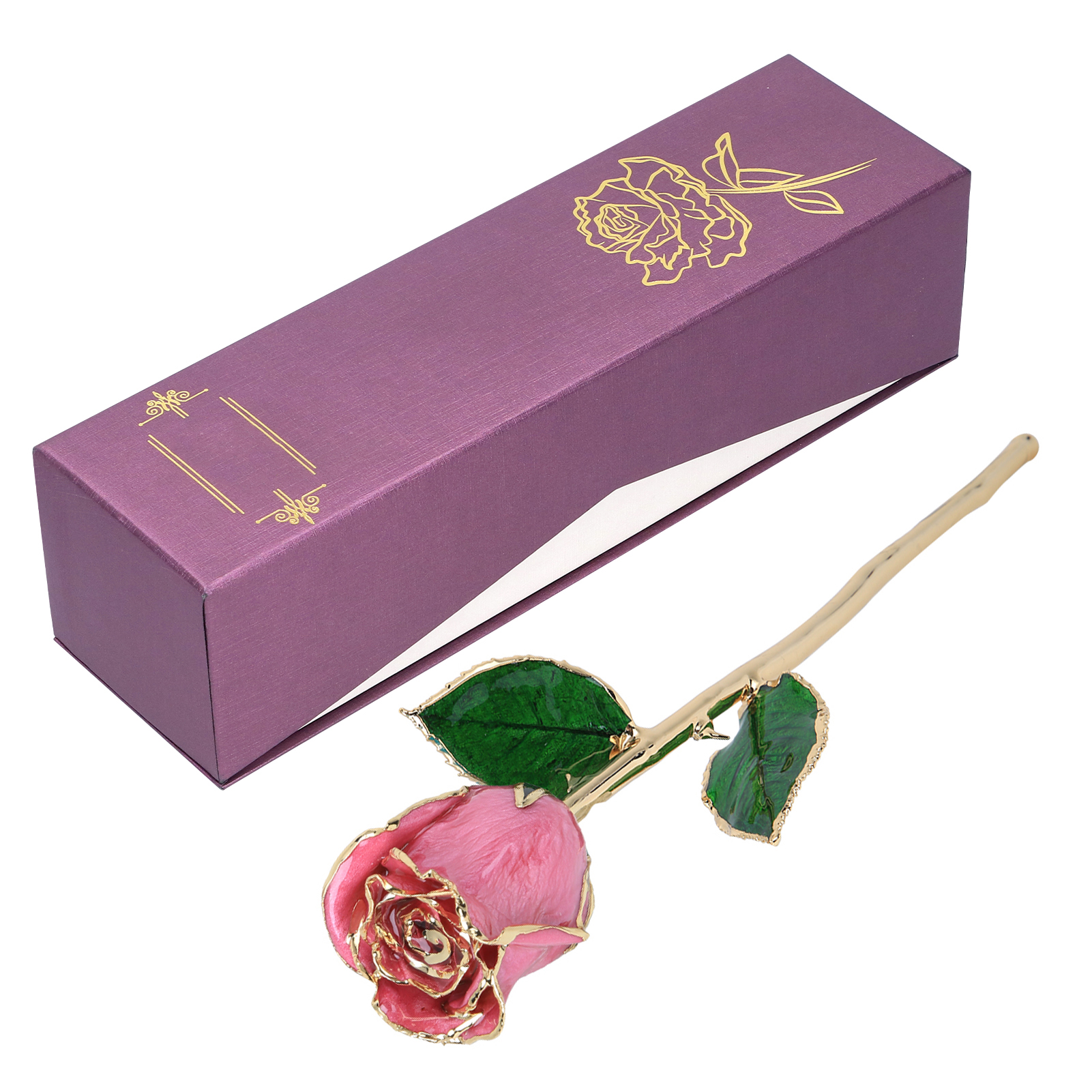 Echte Rosen, 24-karätig Vergoldet, Mit Ständer – Ein Romantisches Geschenk Zum Valentinstag Und Zur Verlobung.