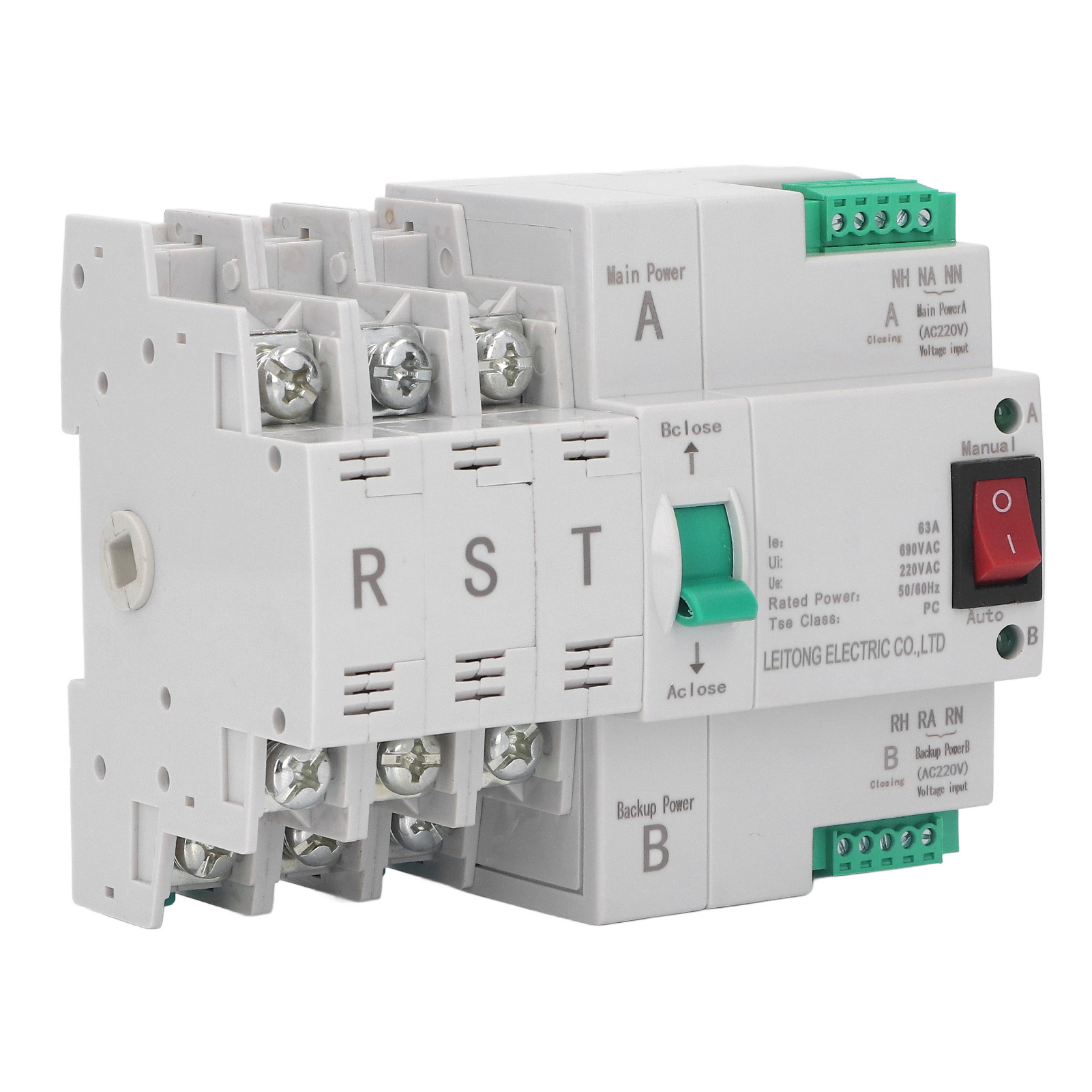 Drehstrom-400-v-doppelstrom-umschalter, Schienenmontage, Für Industrielle Und Landwirtschaftliche Anwendungen, 63 A