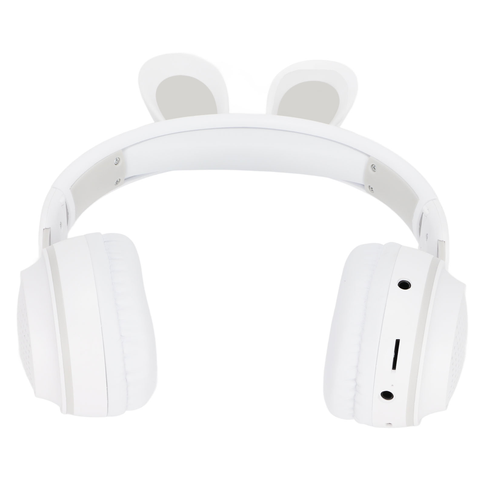 Faltbare Bluetooth 5.0-kopfhörer Für Kinder, Mit Hasenohren, Farbigem Led-licht, Weiß, Ideal Für Online-lernen Auf Pc Und Tablet.