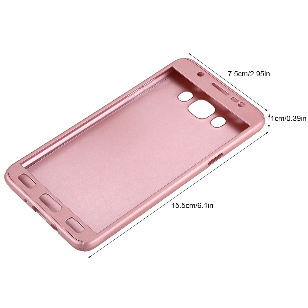 Schlanke 360°-schutzhülle Mit Gehärtetem Glas Für Samsung Galaxy J7/2017 Roségold