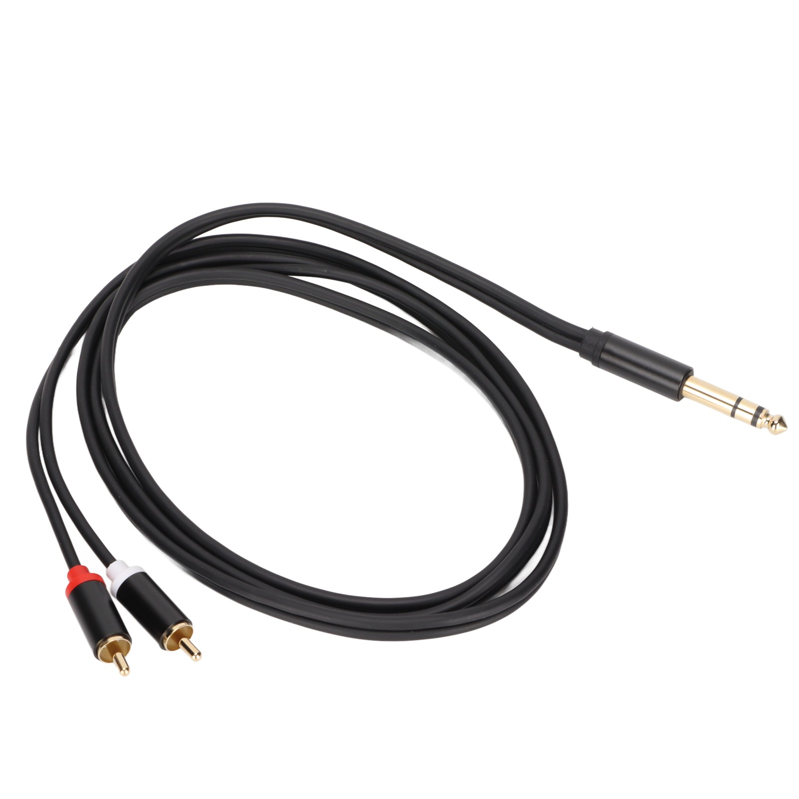 Vergoldetes 6,35-mm-klinkenkabel Auf 2 Cinch-stecker, Y-förmiger Stereo-audioadapter, 1,5 M Cinch-kabel
