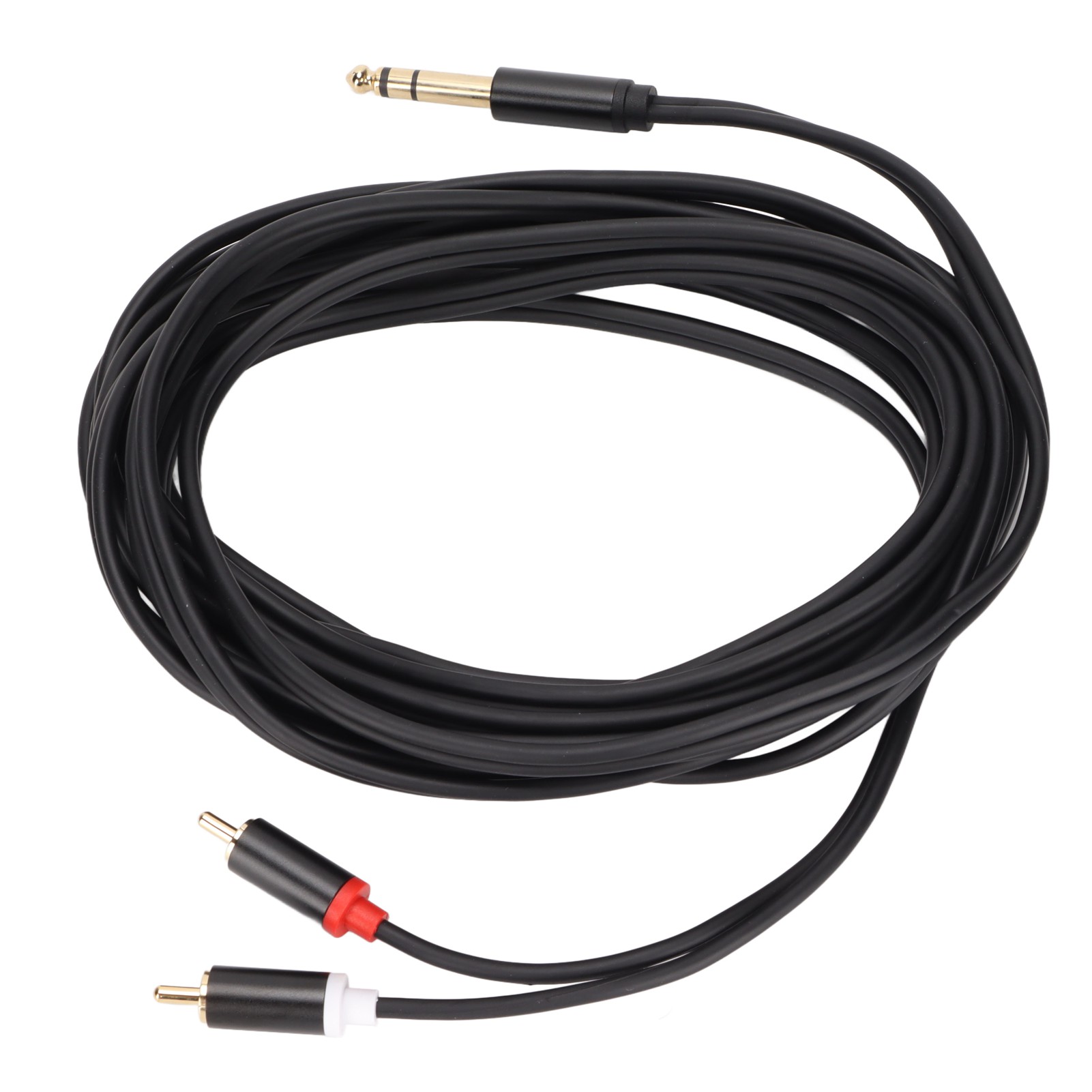 Vergoldetes 6,35-mm-klinkenkabel Auf 2 Rca-stecker, 6,35-mm-seriell-klinkenstecker, Y-förmiger Stereo-audioadapter, 5 M Rca-kabel