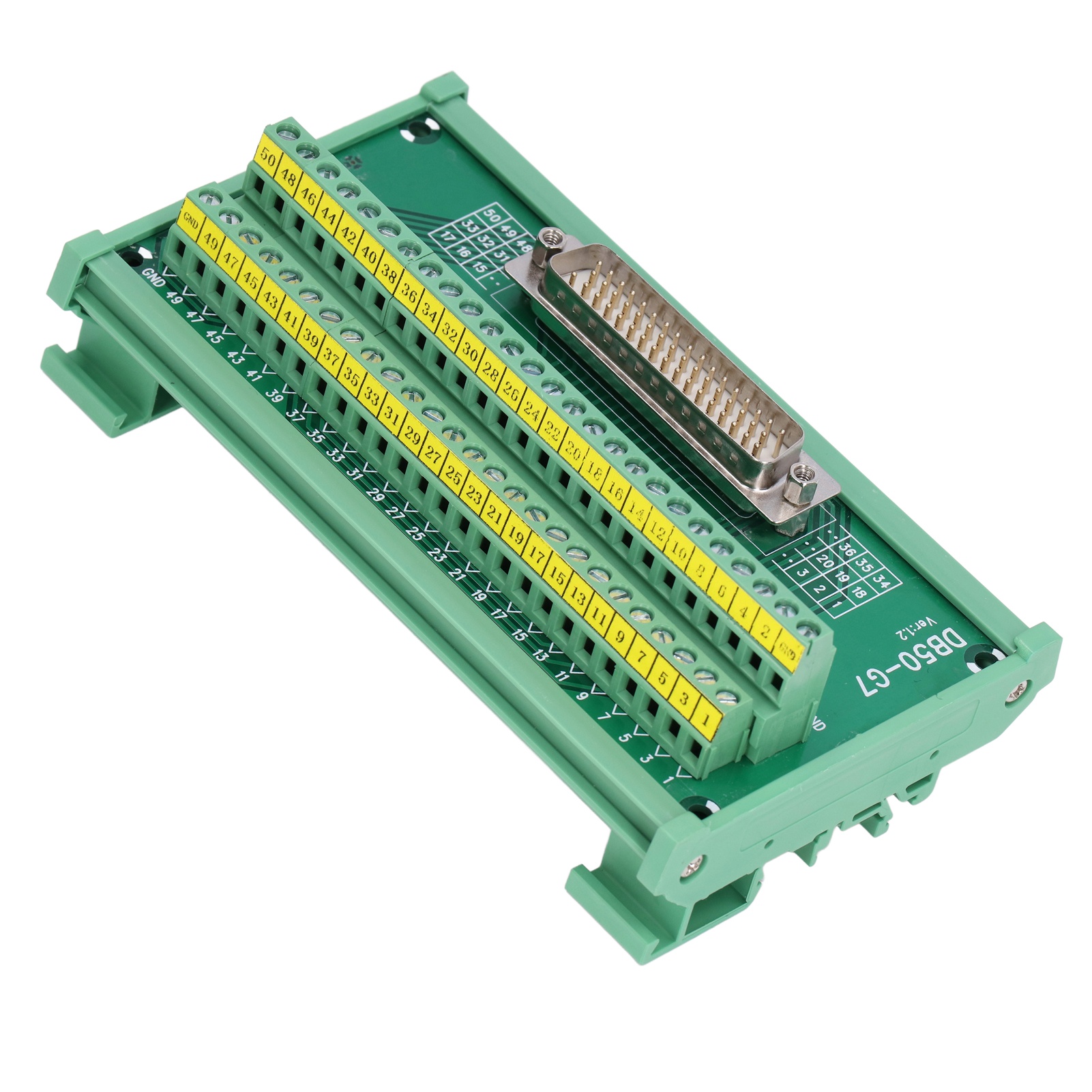 Klemmenblockmodul Für Leiterplatten, Kupferbuchsen Mit Aufgedruckter Beschriftung, Oxidationsbeständig, 60 V Dc