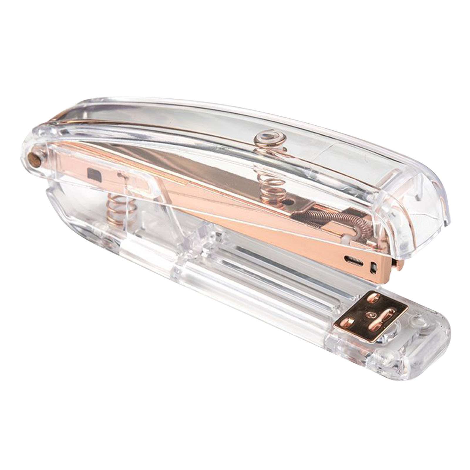 Minimalistischer Hefter Aus Roségoldenem Metall, Benutzerfreundlich Und Ergonomisch, Ideal Für Büro Und Schule. Ergonomischer Und Komfortabler Handhefter Mit Angenehmem Griff. Minimalistisches Und Ele
