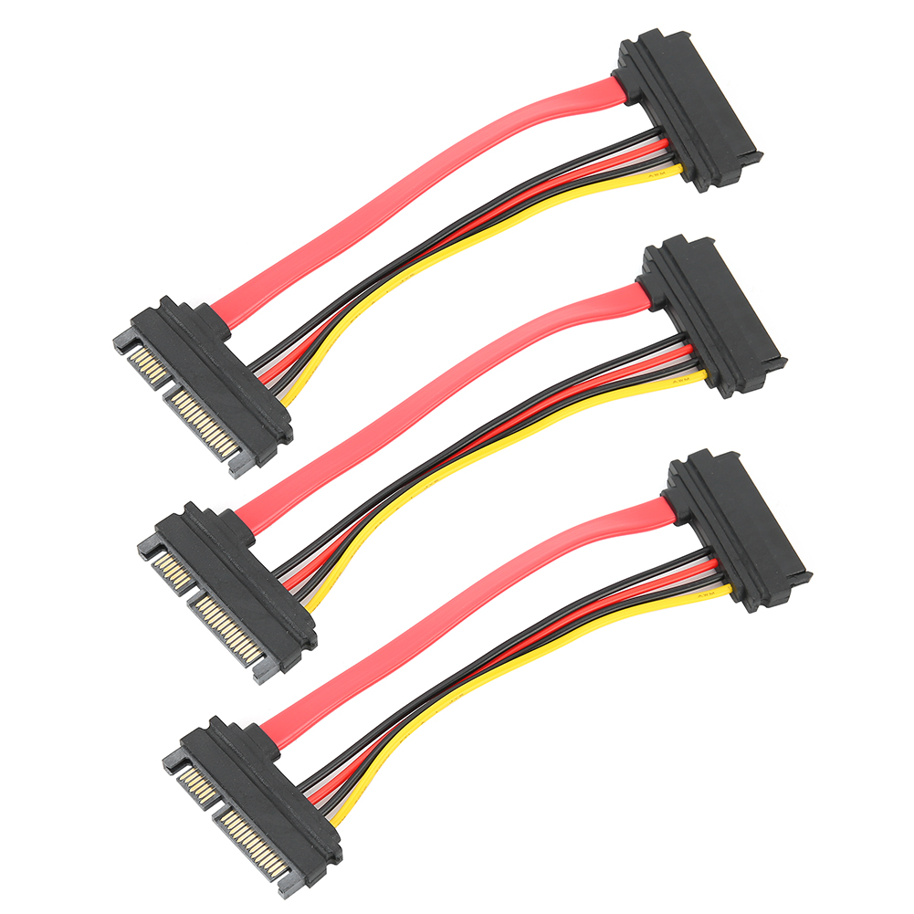 Packung Mit 3 Kunststoff-datenkabeln Sata 29p Buchse Auf Sata 22p Stecker Für Festplatten, Für Den Heim- Und Mobilgebrauch.