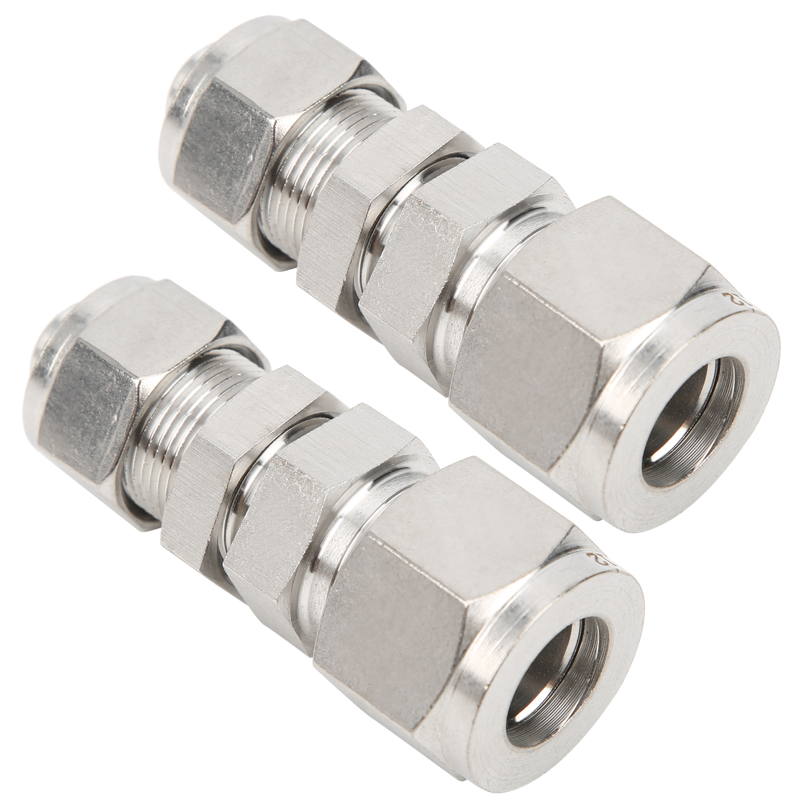 Kompressions-schottverschraubung Mit 2 Klemmringen, Gerader Verbinder Mit 2 Kontaktpunkten, Edelstahl 304, Ф12x10