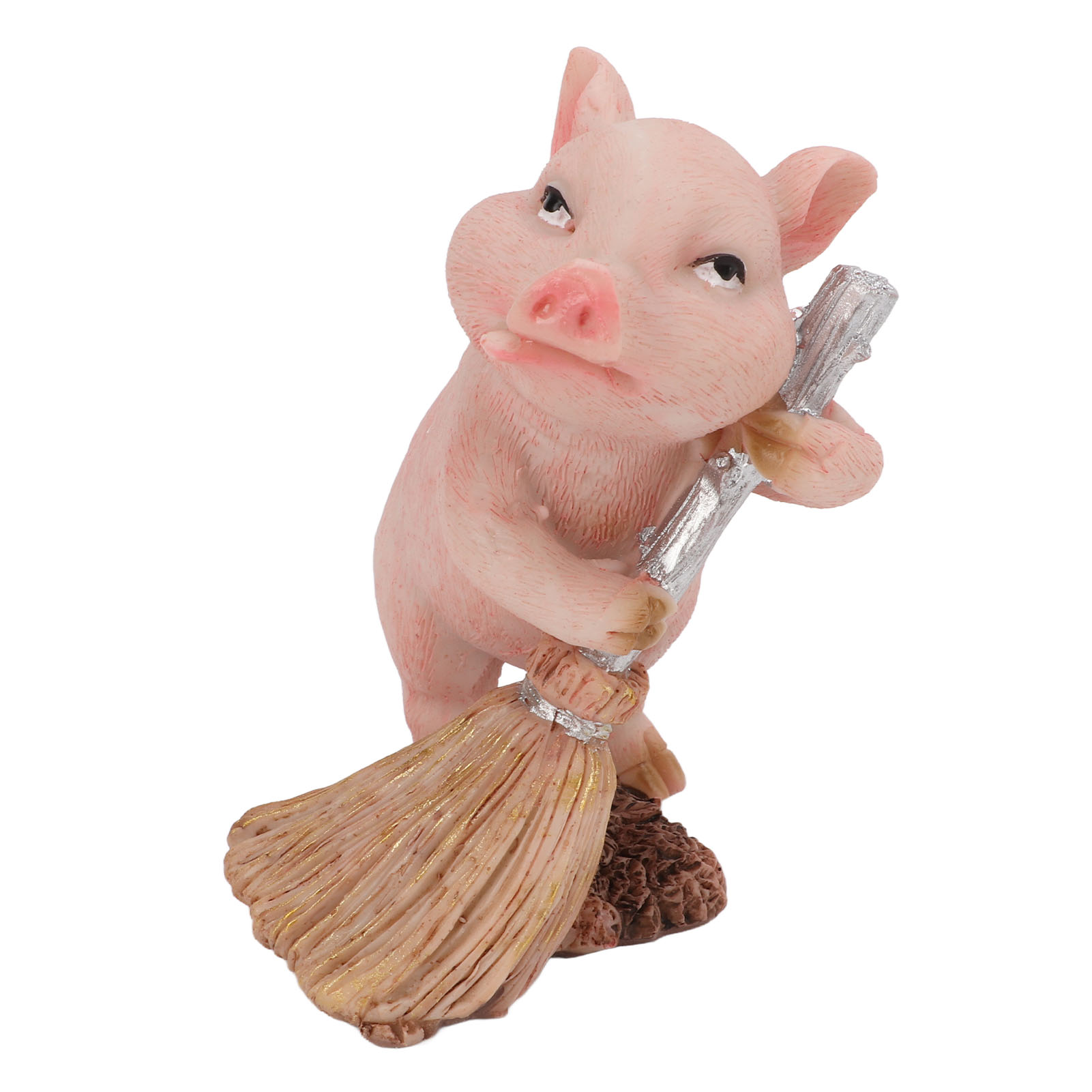 Hochwertige, Robuste Miniatur-schweinefigur Aus Kunstharz Im Landhausstil, Ideal Zum Fegen Des Bodens.