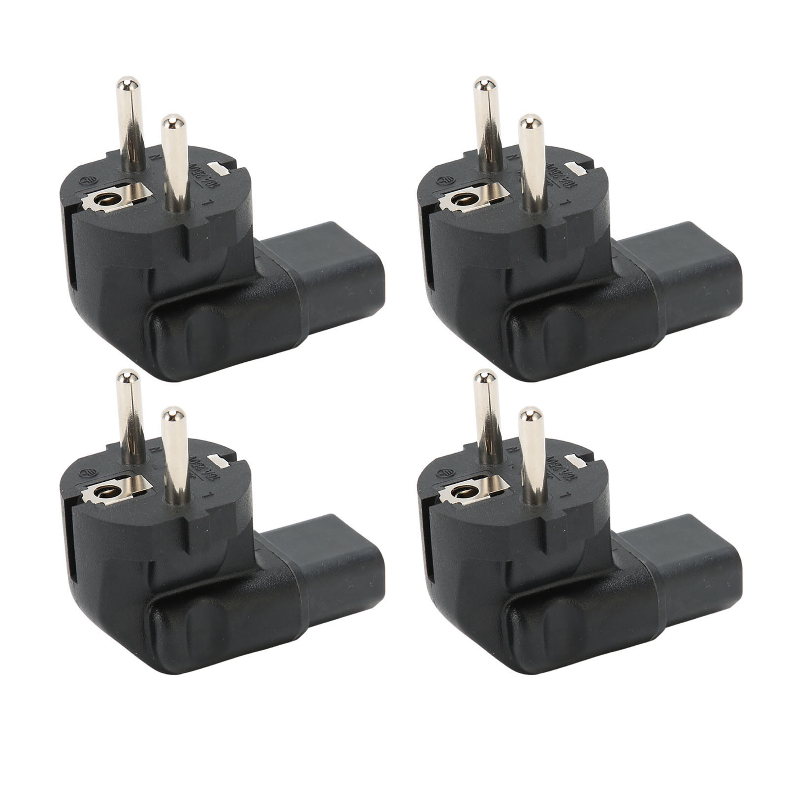 Packung Mit 4 Eu 4,8 Mm Auf Iec320 C13 90° Netzadapter Für Laptops (eu-stecker, 100-250 V).