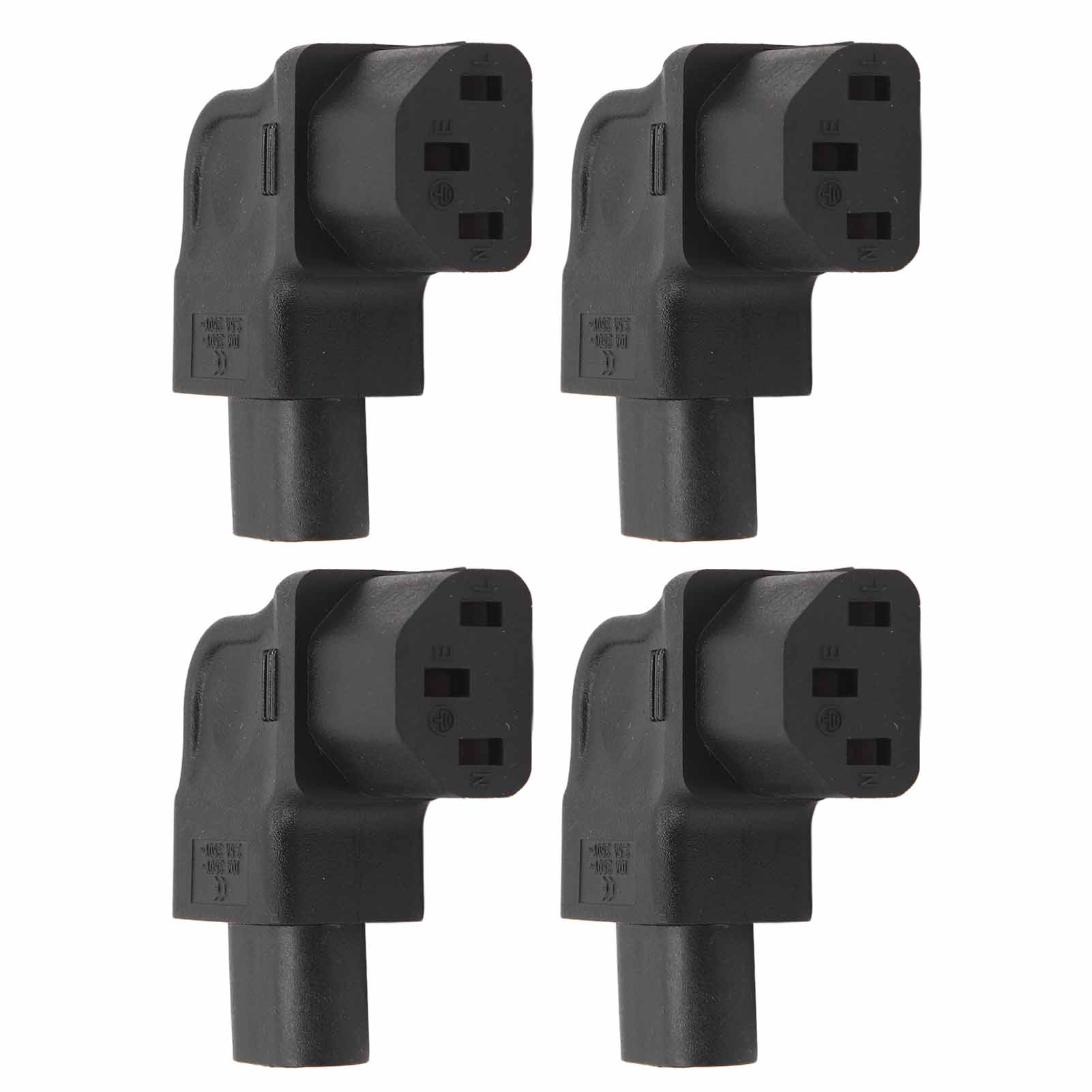 4er-pack Iec320 C8 Auf C13 Netzadapter, 90° Abgewinkelter Steckeradapter (männlich Auf Weiblich) Für Laptops, Schreibtischlampen Und Lautsprecher