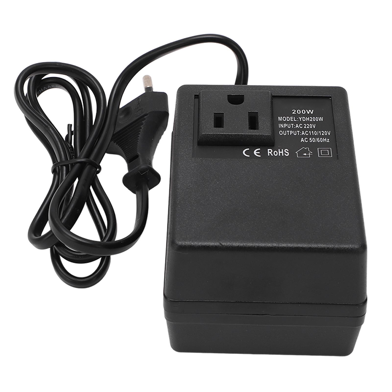 Reiseadapter Mit Spannungswandler, Universeller Reisestecker, Maximale Leistung 200 W, 220-v-wechselstrom-eu-stecker