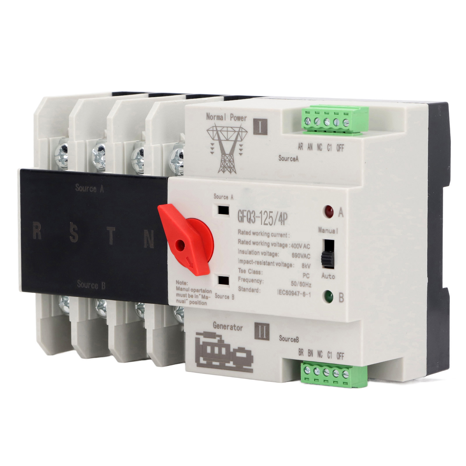 4p Ac400v 80a Dual-power-automatik-umschalter Mit 50/60 Hz-umschaltzeitgeber