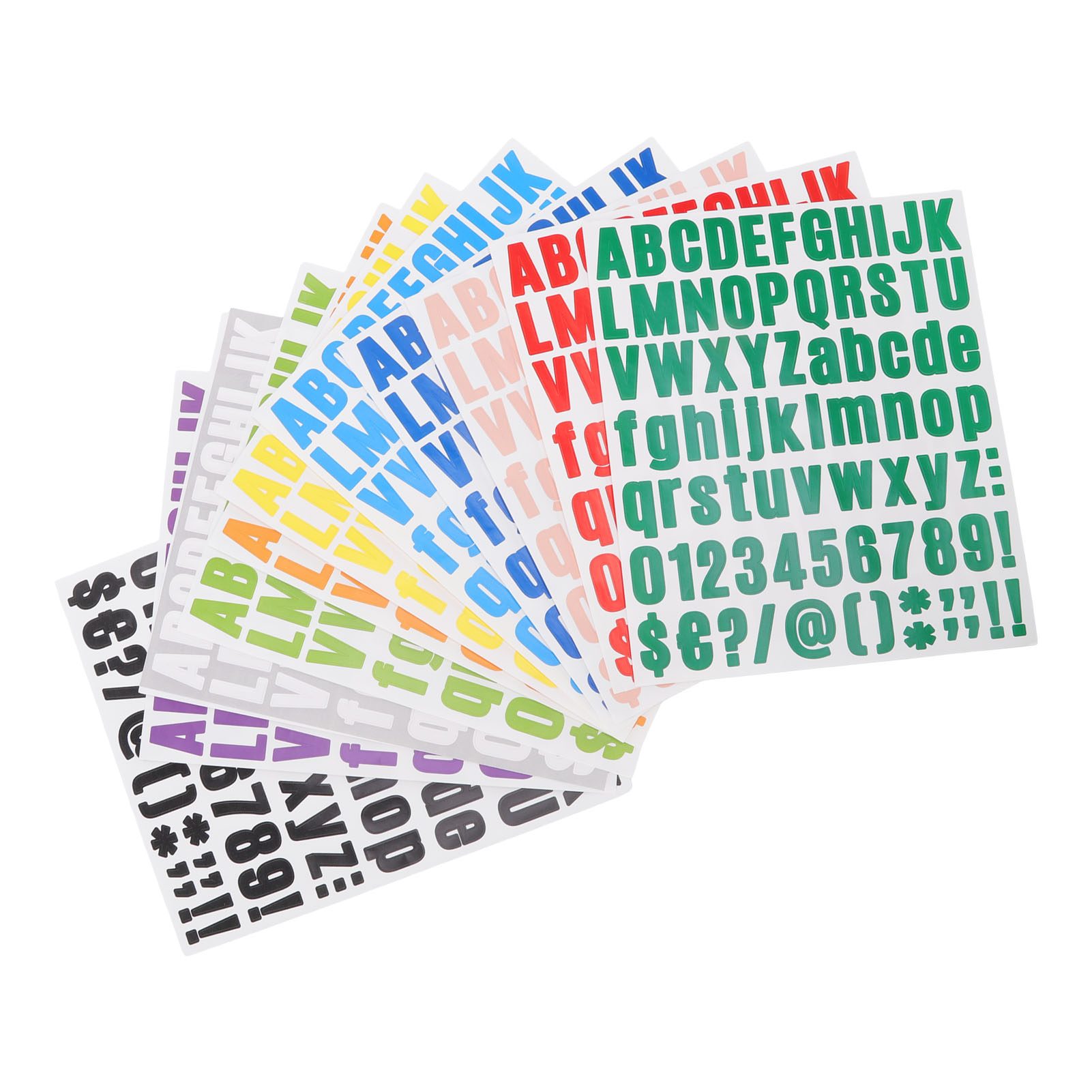 Set Mit 12 Aufbügelbaren Buchstaben In 12 Abriebfesten Farben, Hitzetransferaufkleber Für Kleidung