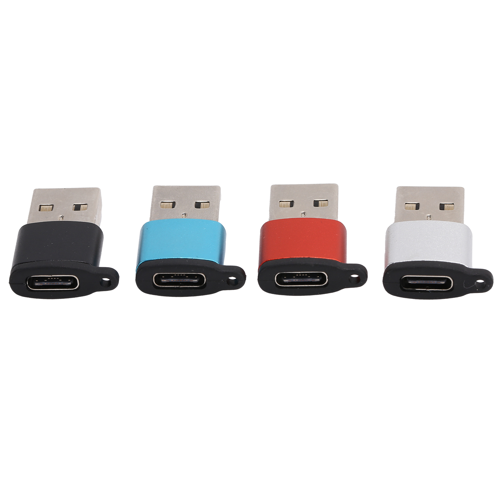 Packung Mit 4 Tragbaren Usb Typ-c Buchse Auf Usb 2.0 Stecker Adapter Mit Aufhängeschlaufe Für Laptops, Externe Akkus Und Ladegeräte.