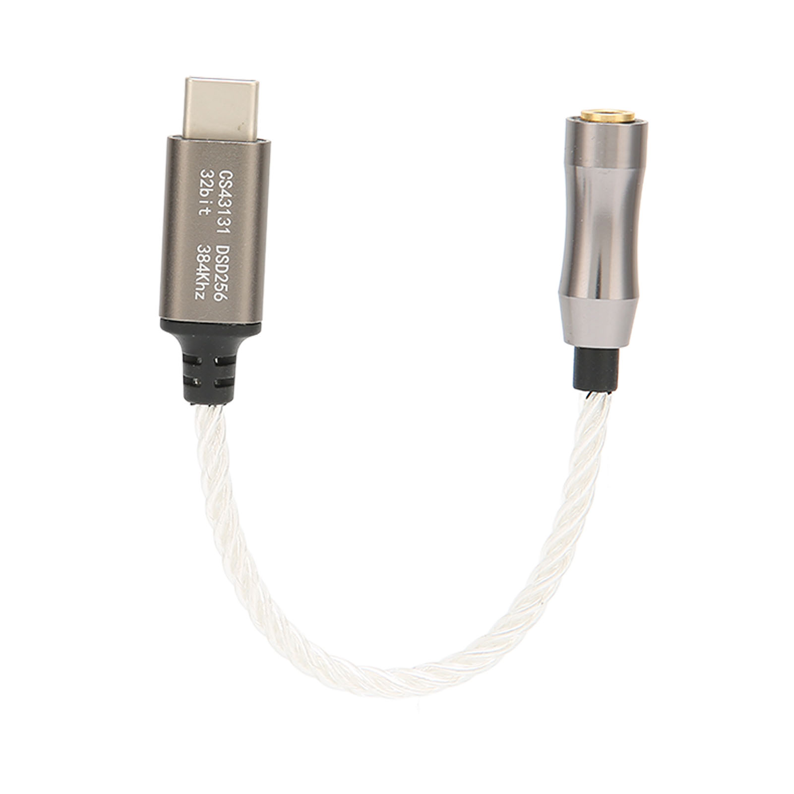 Usb-c Auf 3,5-mm-klinkenstecker-kopfhörerverstärker, 15 Cm (5,9 Zoll), 120 Db, Kompatibel Mit Android Und Pc (silber).